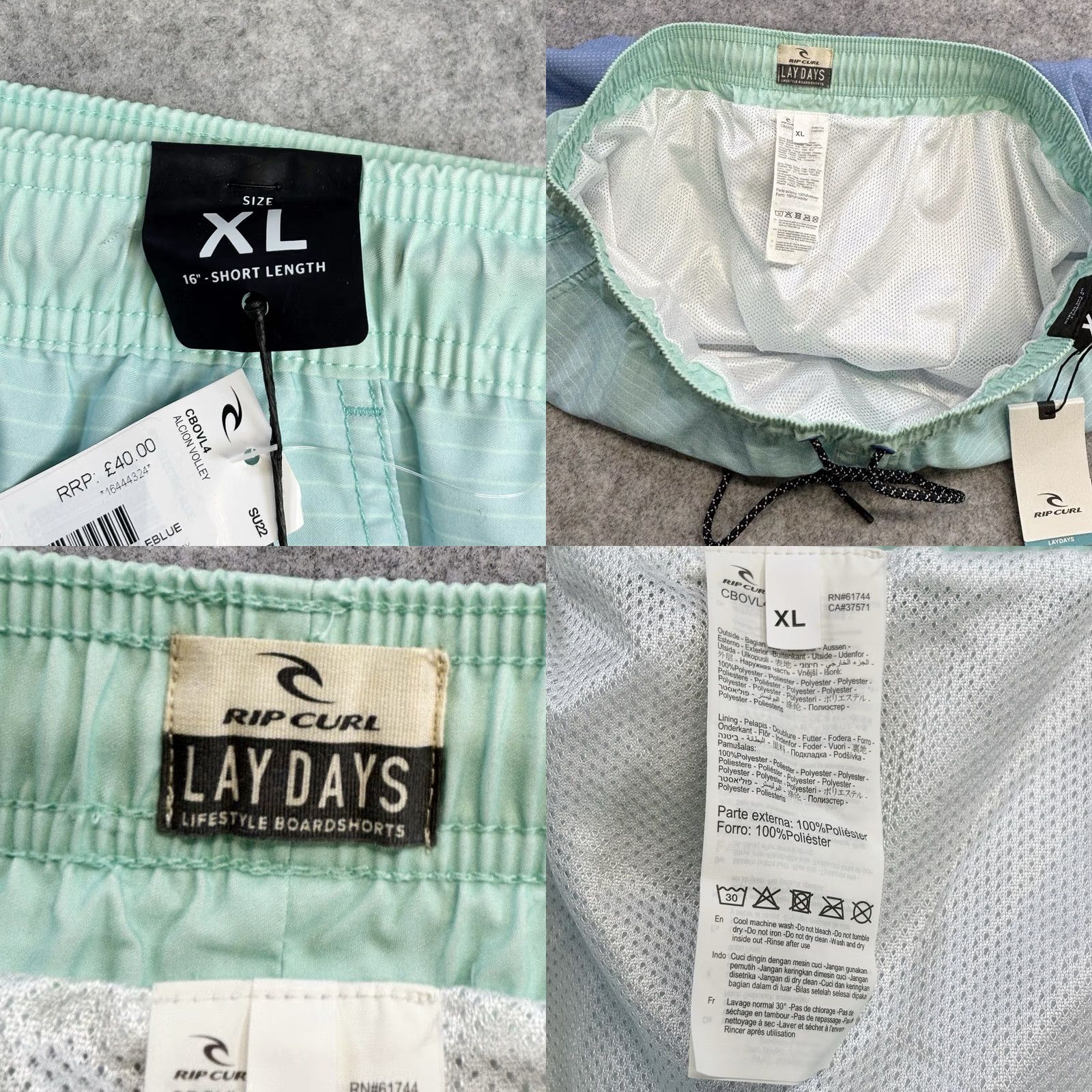 Rip Curl Rip Curl Laydays Boardshorts XL Mens Blue Summer Beach Swim New With Defect Size US 36 / EU 52 - 8 Thumbnail