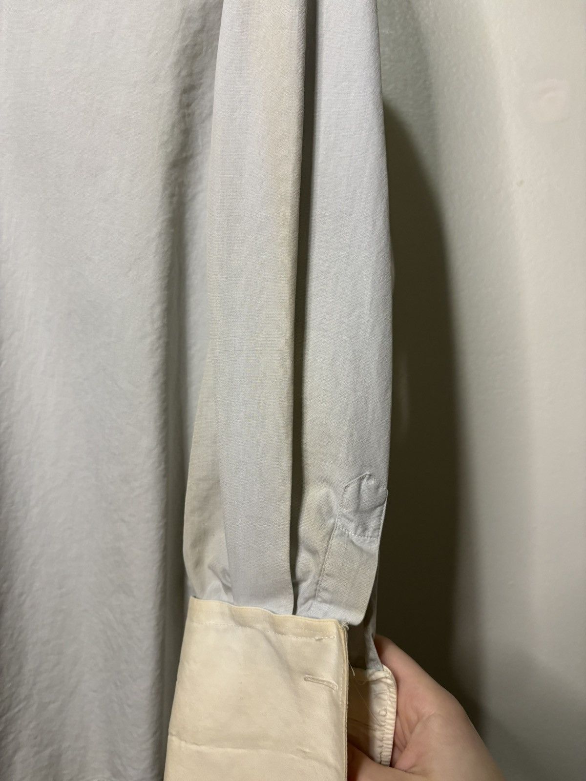 Figaret × Vintage Vintage 1950s Light Grey Worn Button-Up Dress Shirt Size US XL / EU 56 / 4 - 3 Thumbnail