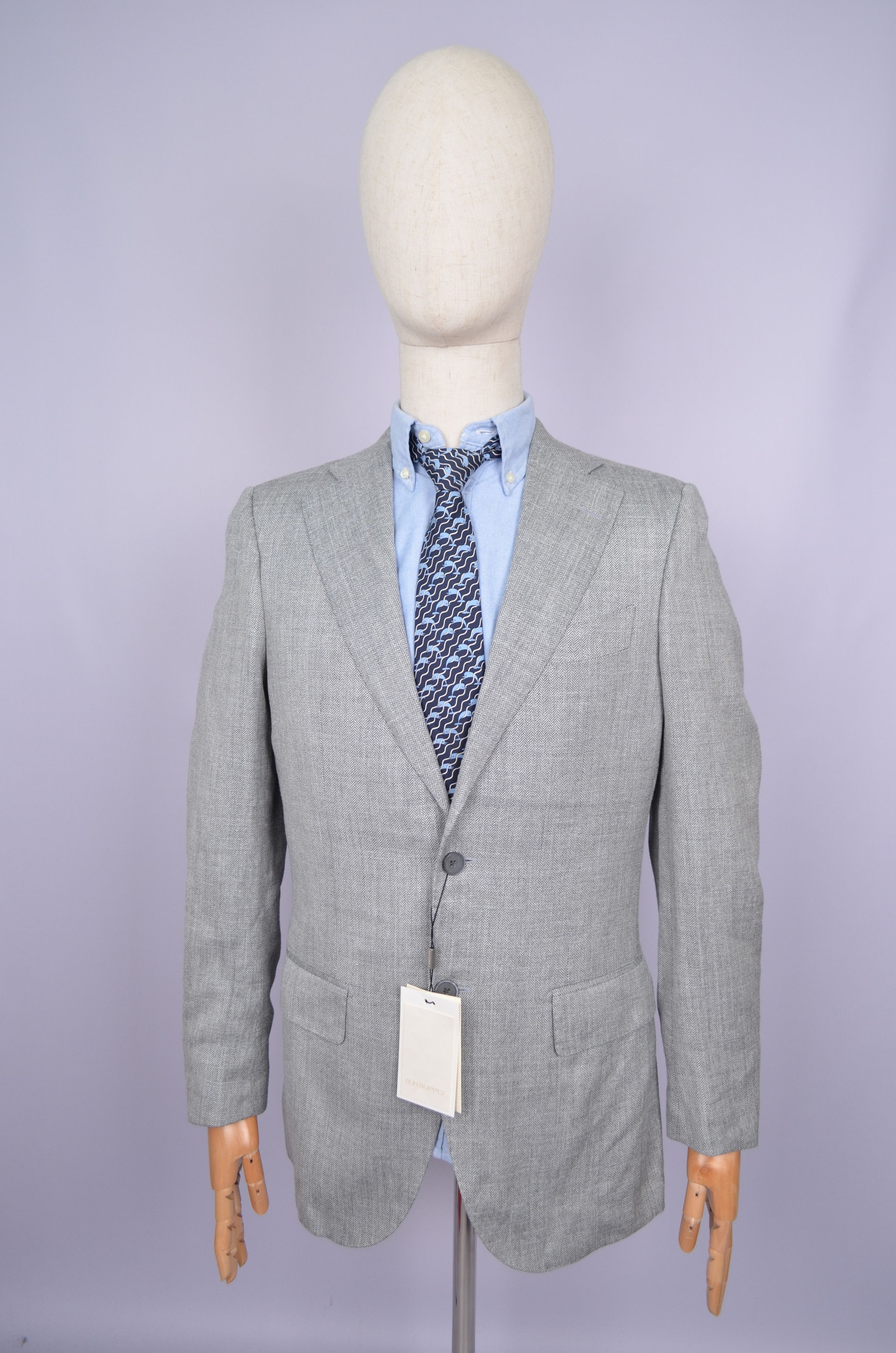Suitsupply SUITSUPPLY Lazio Ethomas Wool Silk Linen Suit Grey US36 Size 36R - 2 Thumbnail