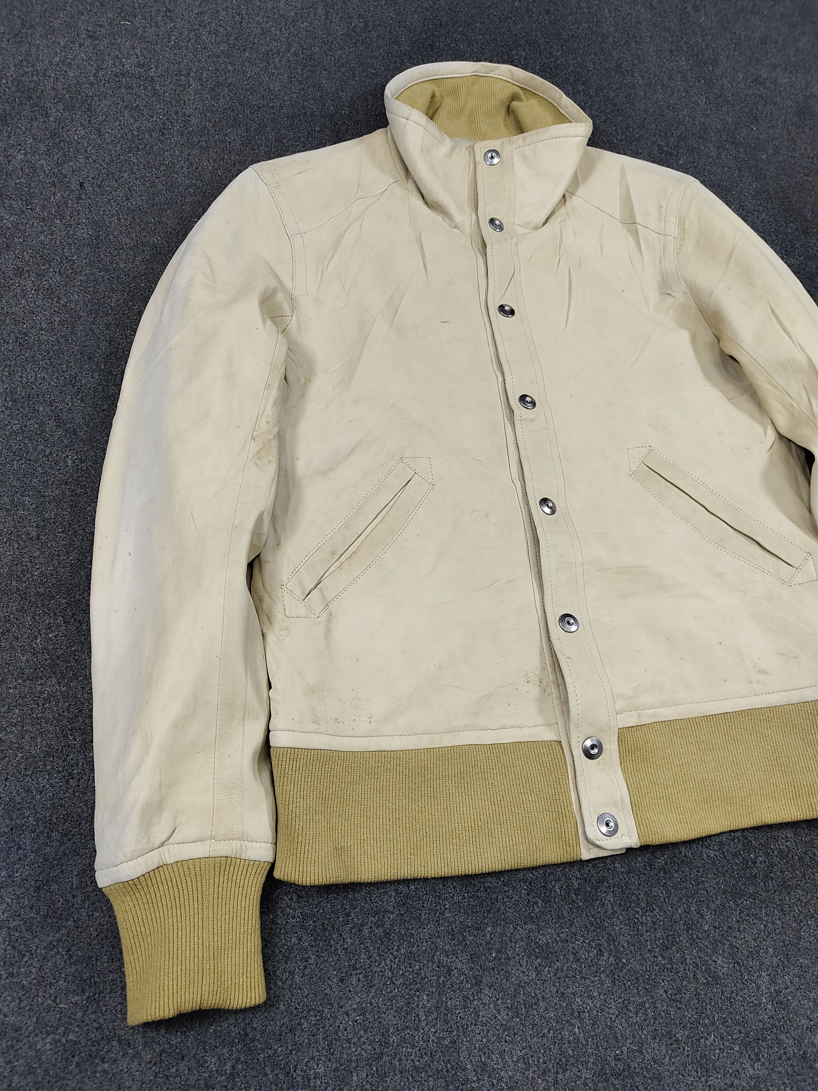 Vintage 🔥Vtg Lambskin High Stand Collar Slim Bomber Jacket Size US M / EU 48-50 / 2 - 4 Thumbnail