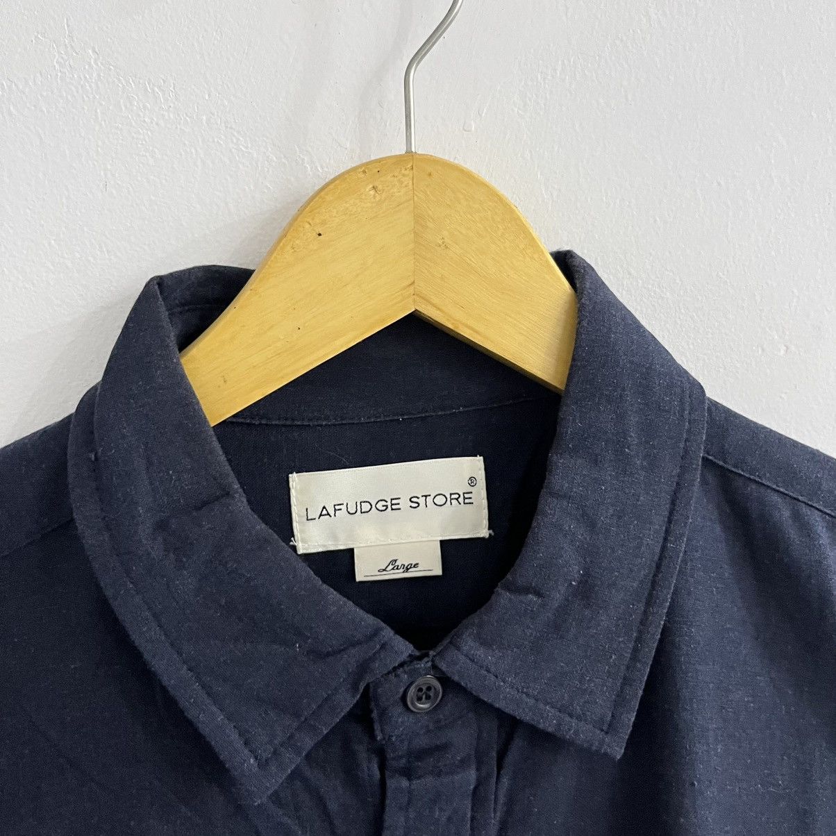 Japanese Brand Lafudge City Boy Oversized Shirt Darknavy Size US L / EU 52-54 / 3 - 3 Thumbnail