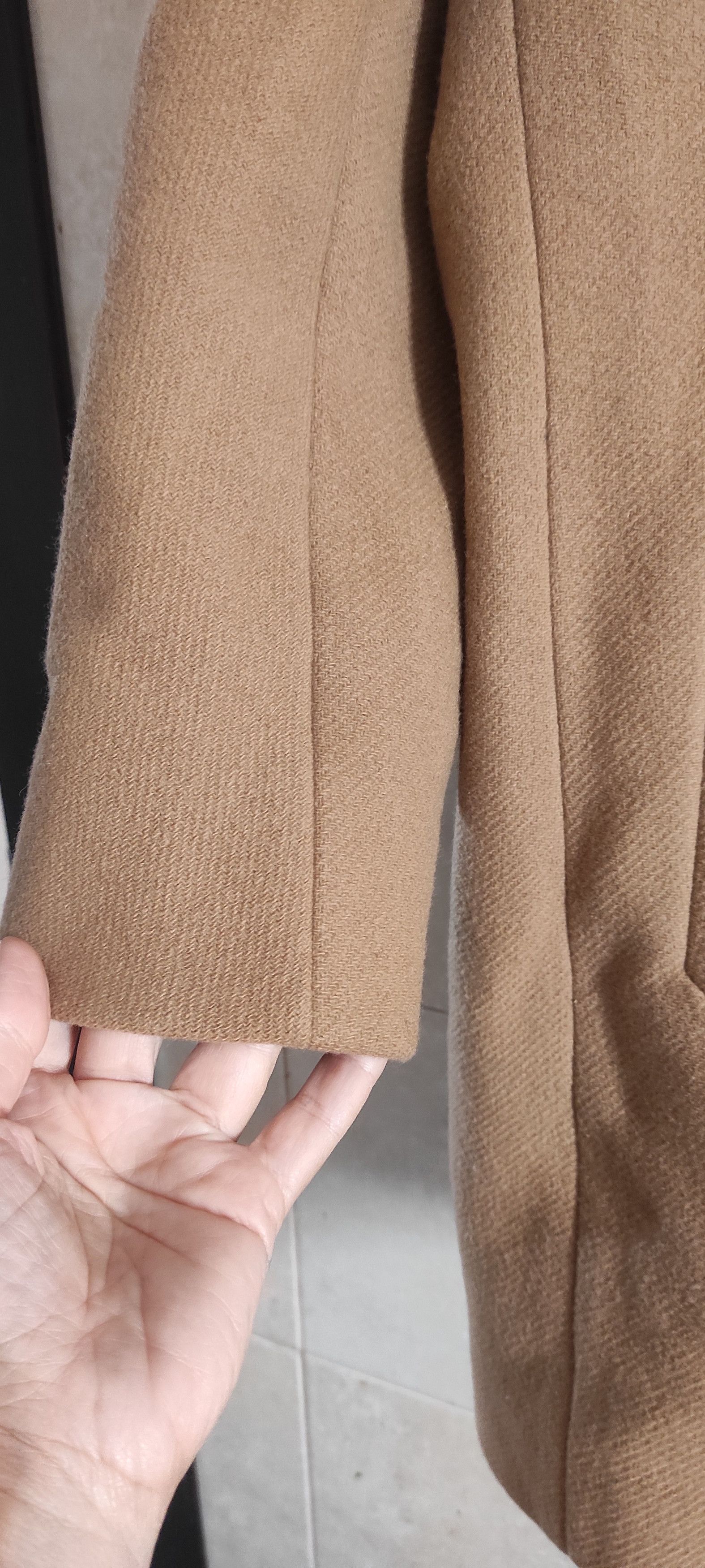 Massimo Dutti Massimo Dutti Mid Long Wool-Blend Coat in Camel Size L / US 10 / IT 46 - 7 Thumbnail