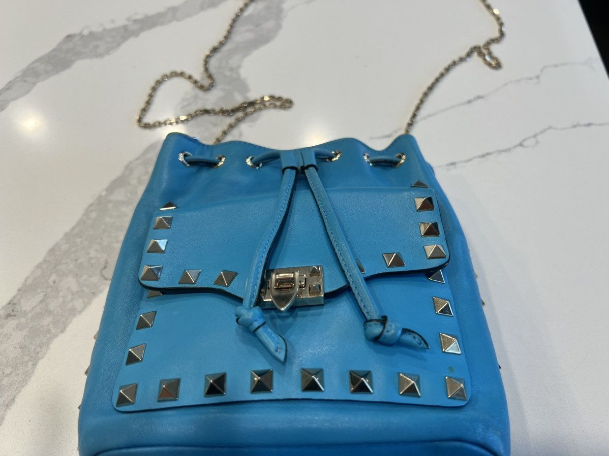 Valentino Valentino Garavani Rockstud Mini Bucket Bag – Turquoise Size ONE SIZE - 9 Thumbnail