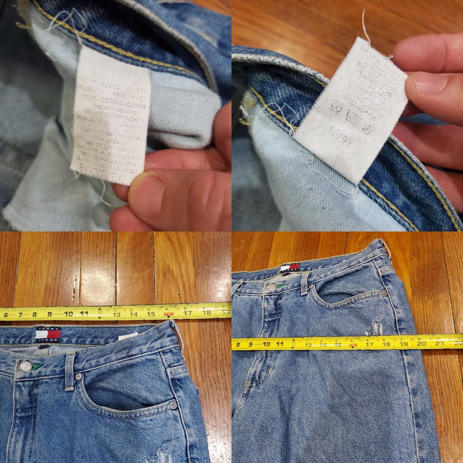 Tommy Hilfiger VINTAGE Tommy Hilfiger Jeans Juniors 13/32 Blue High Rise Straight Distressed Size 34" / US 12 / IT 48 - 8 Thumbnail