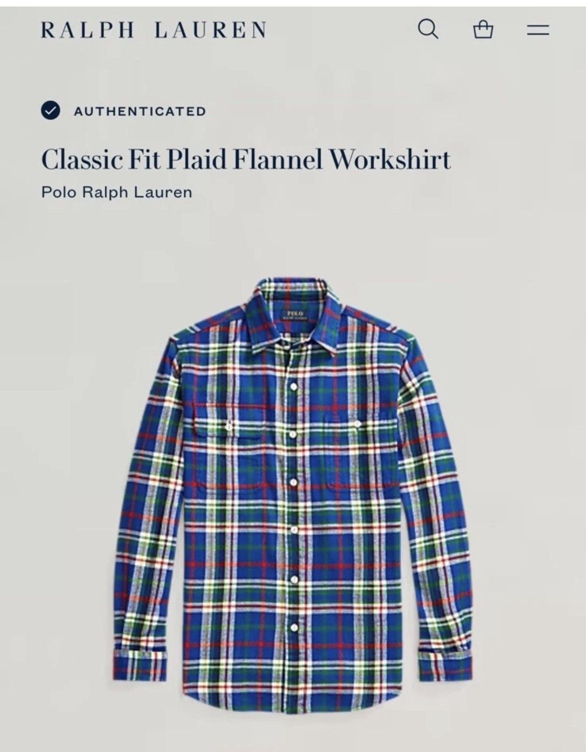 Polo Ralph Lauren Polo Ralph Lauren Classic Flannel Plaid Workshirt Men’s XL Size US XL / EU 56 / 4 - 5 Thumbnail