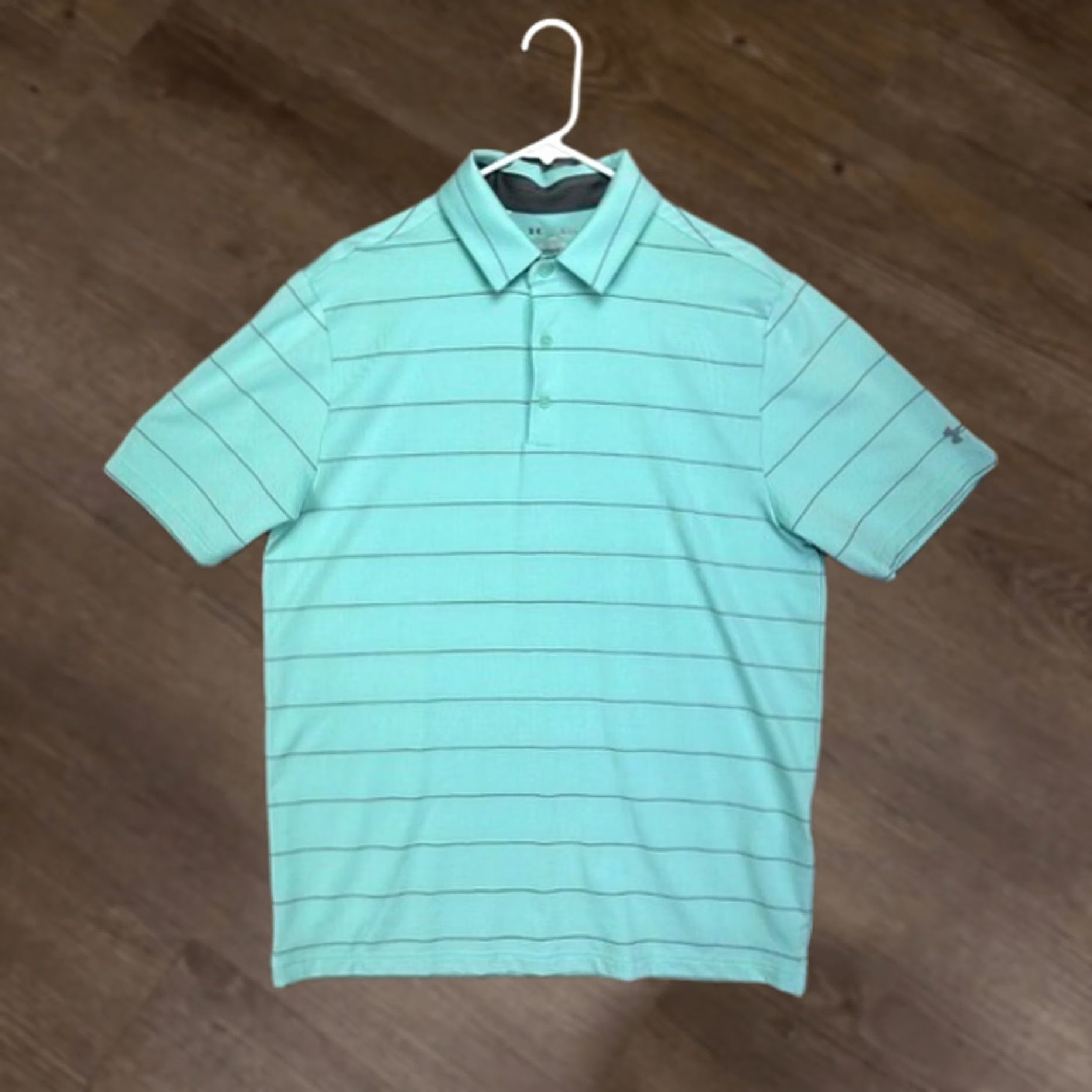 Under Armour Under Armour Polo Shirt Mens Large HeatGear Teal Wide Pinstripe Golf Rugby NEW Size US L / EU 52-54 / 3 - 1 Thumbnail