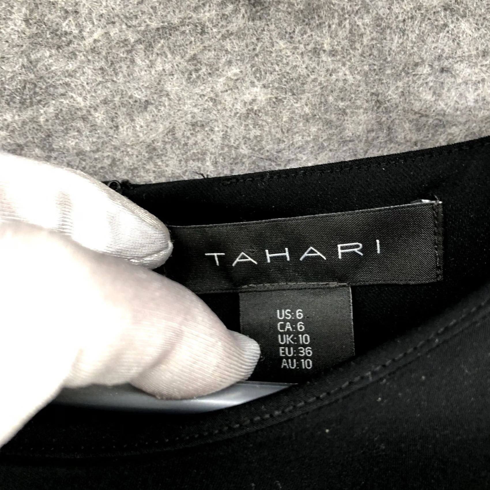 Vintage Tahari Black Mini Dress Size 6 LBD 3/4 Sleeve A-Line Pockets Formal Cocktail Party/Wedding/Workwear Womens Size M / US 6-8 / IT 42-44 - 6 Thumbnail