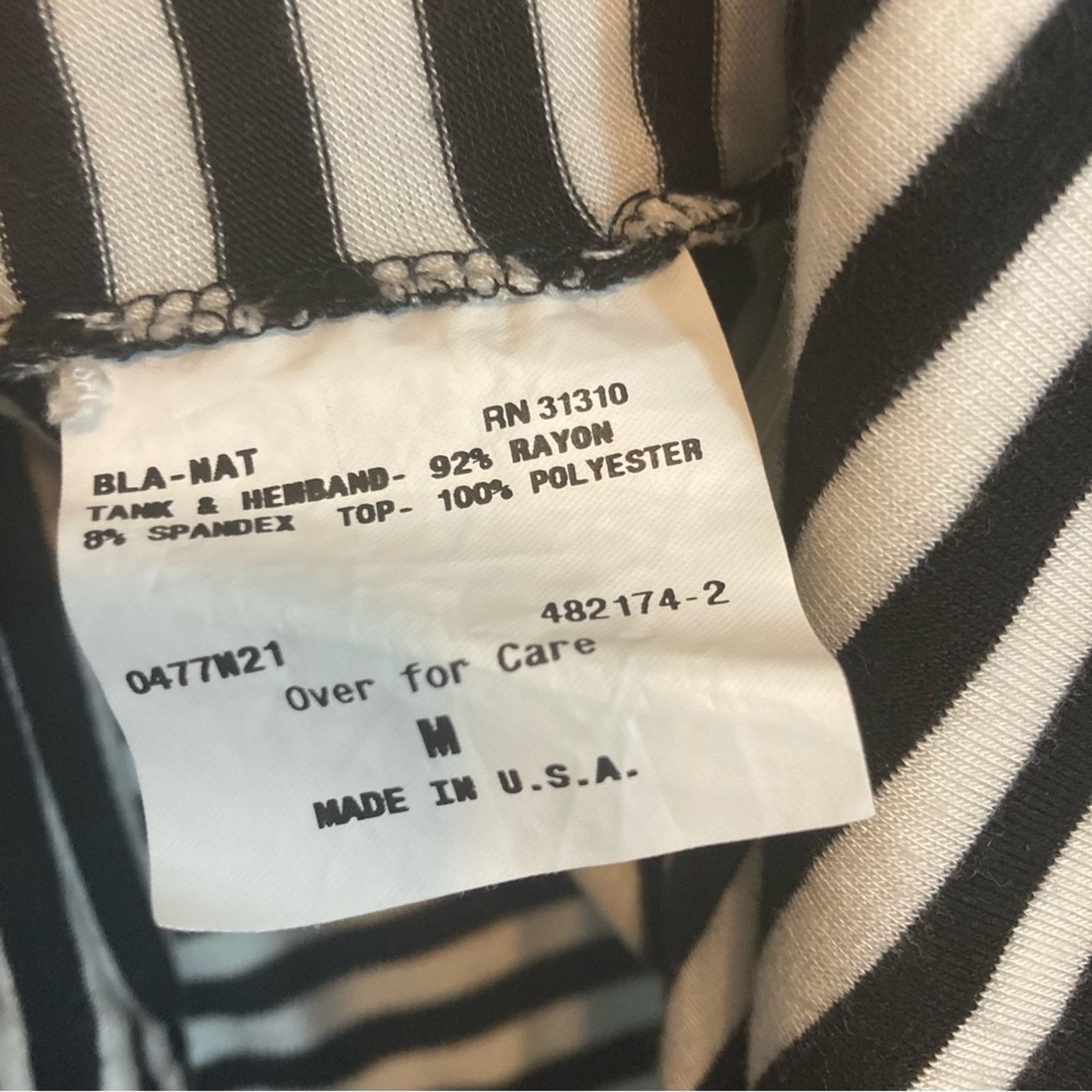 Other I.N. Studio Turquoise Blue Blouse Black White Stripe Top Size M / US 6-8 / IT 42-44 - 5 Thumbnail