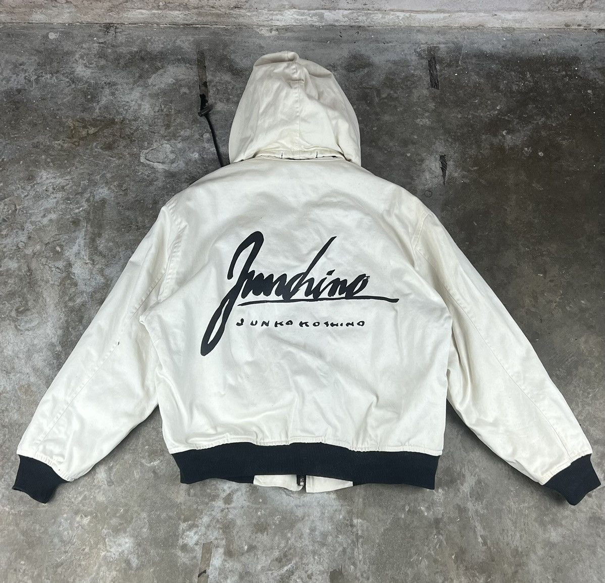 Mr. Junko Junlo Koshino Rare Design Bomber Jacket With Hooded Size US XL / EU 56 / 4 - 2 Thumbnail