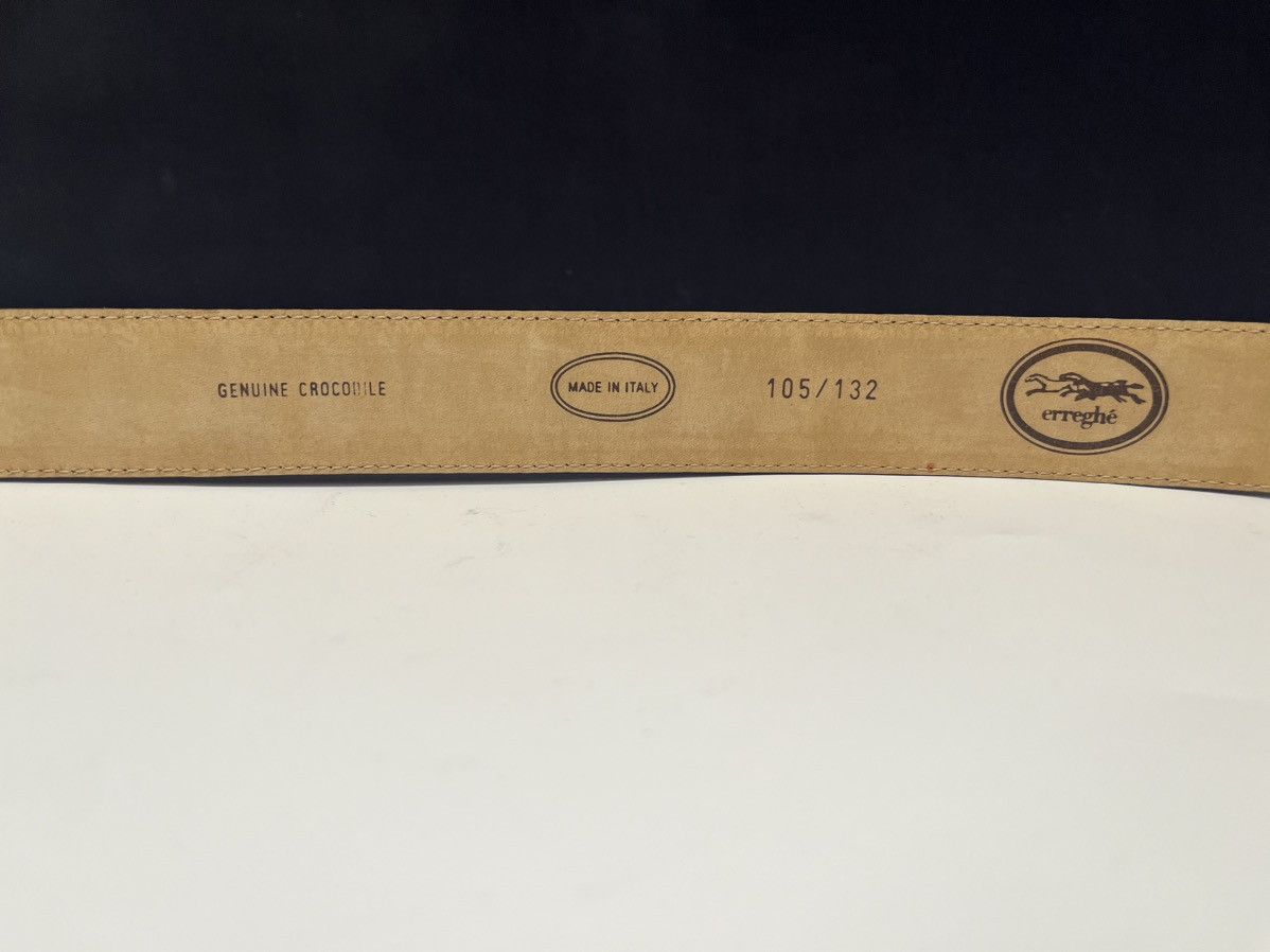 Vintage erreghé genuine crocodile leather belt Italian red DS 70’s Size 30 - 4 Thumbnail
