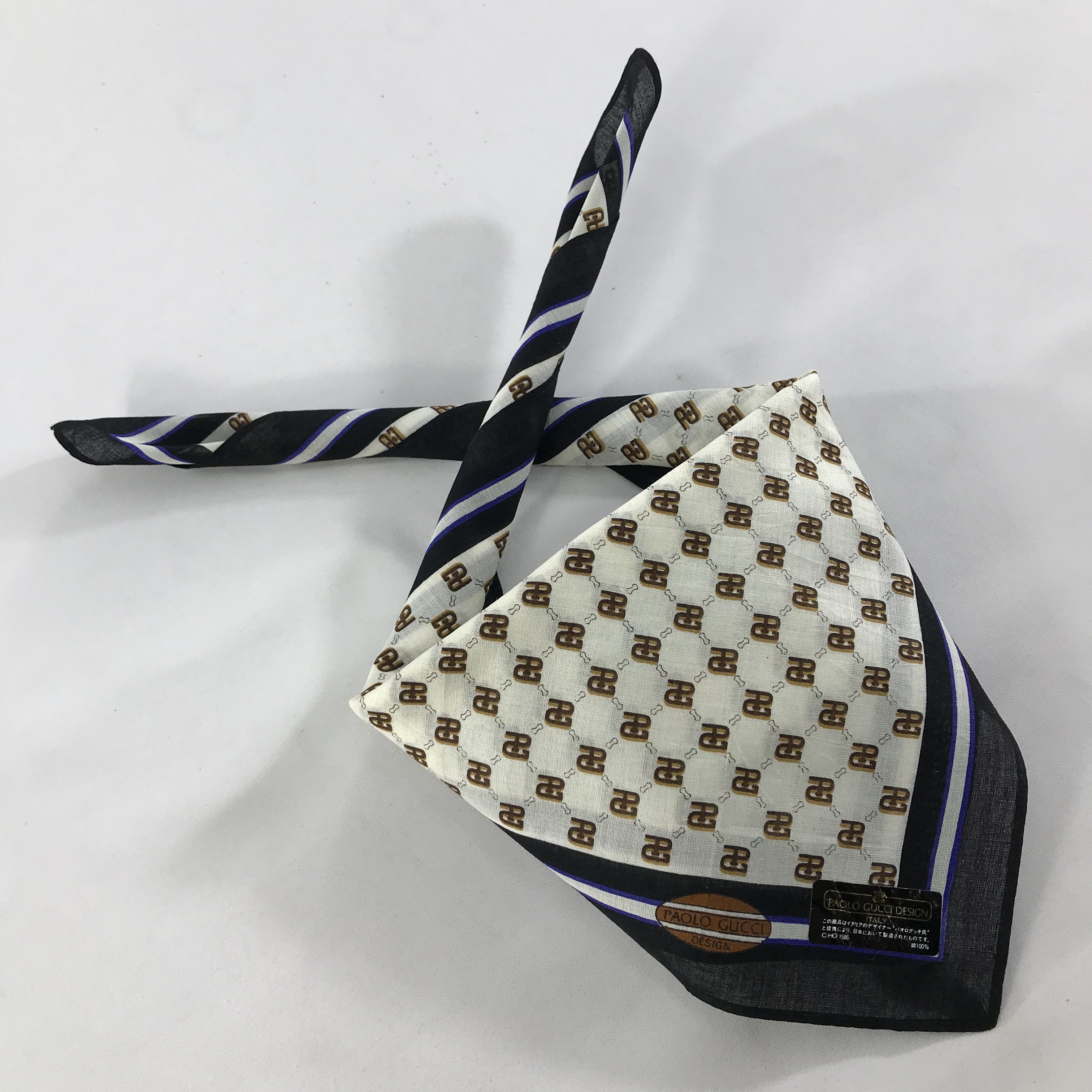 Paolo Gucci × Vintage Paolo Gucci Bandana / Handkerchief / Neckerchief - S1511 Size ONE SIZE - 4 Thumbnail