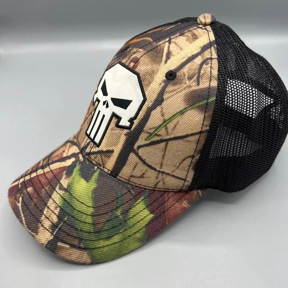 Other Marvel Punisher Skull Trucker Hat Men Camo Snap Back Cap Size ONE SIZE - 8 Thumbnail