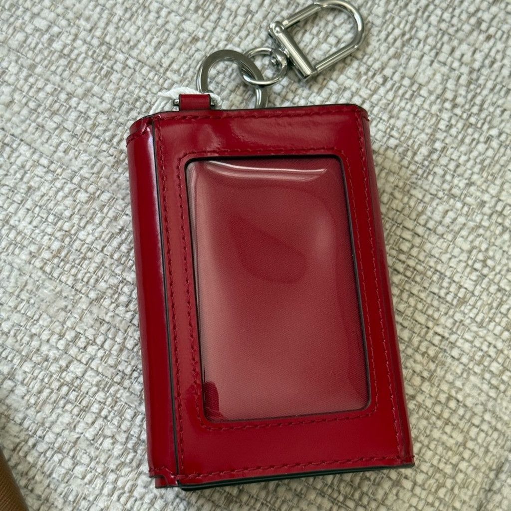 Tory Burch New TORY BURCH EMERSON PATENT FLAP CARD CASE WARM RED Size ONE SIZE - 6 Thumbnail