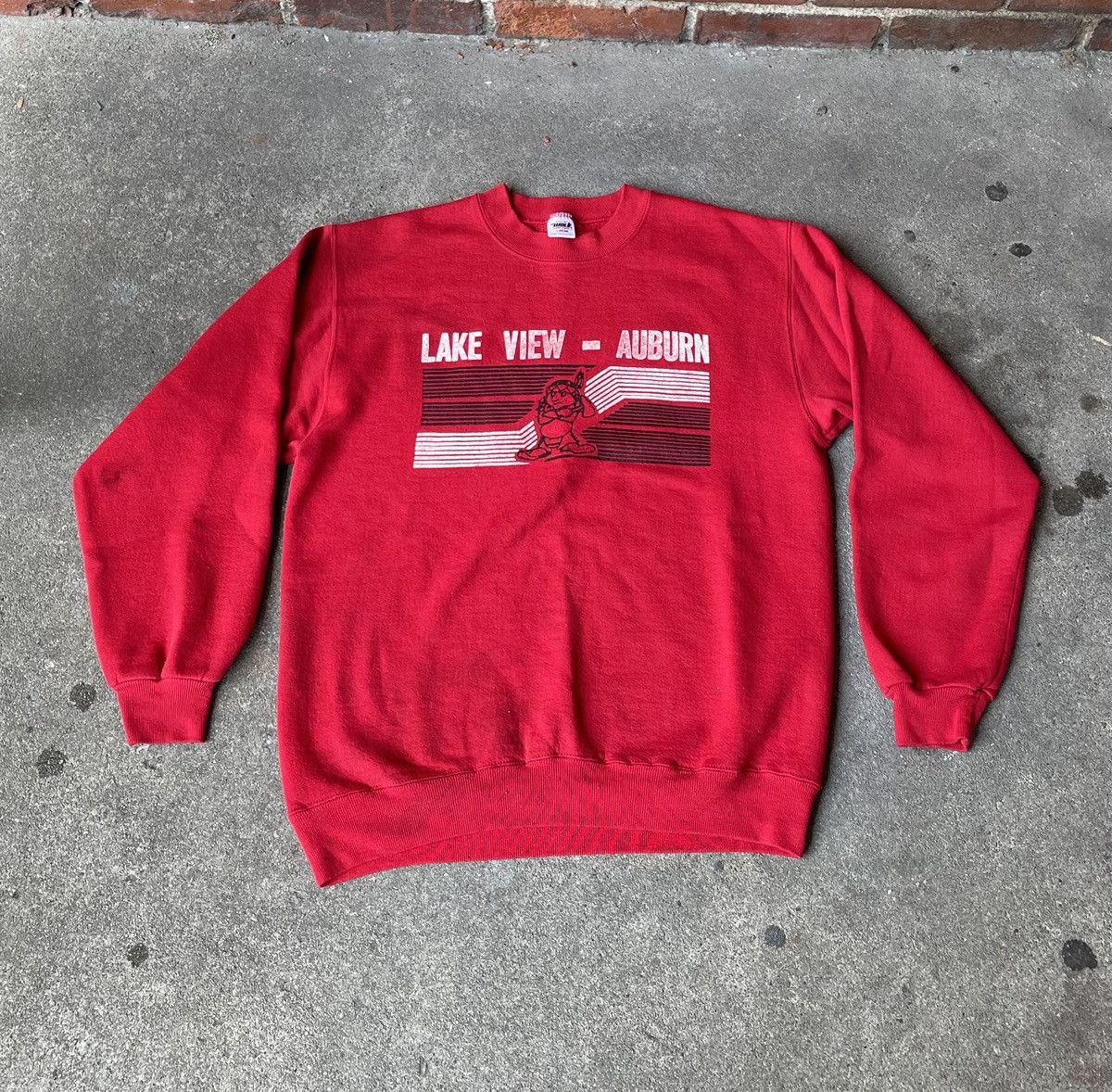 Vintage Rare 80s Wolf & Son Lake View Auburn Pow Wow Native Sweater Size US L / EU 52-54 / 3 - 1 Thumbnail