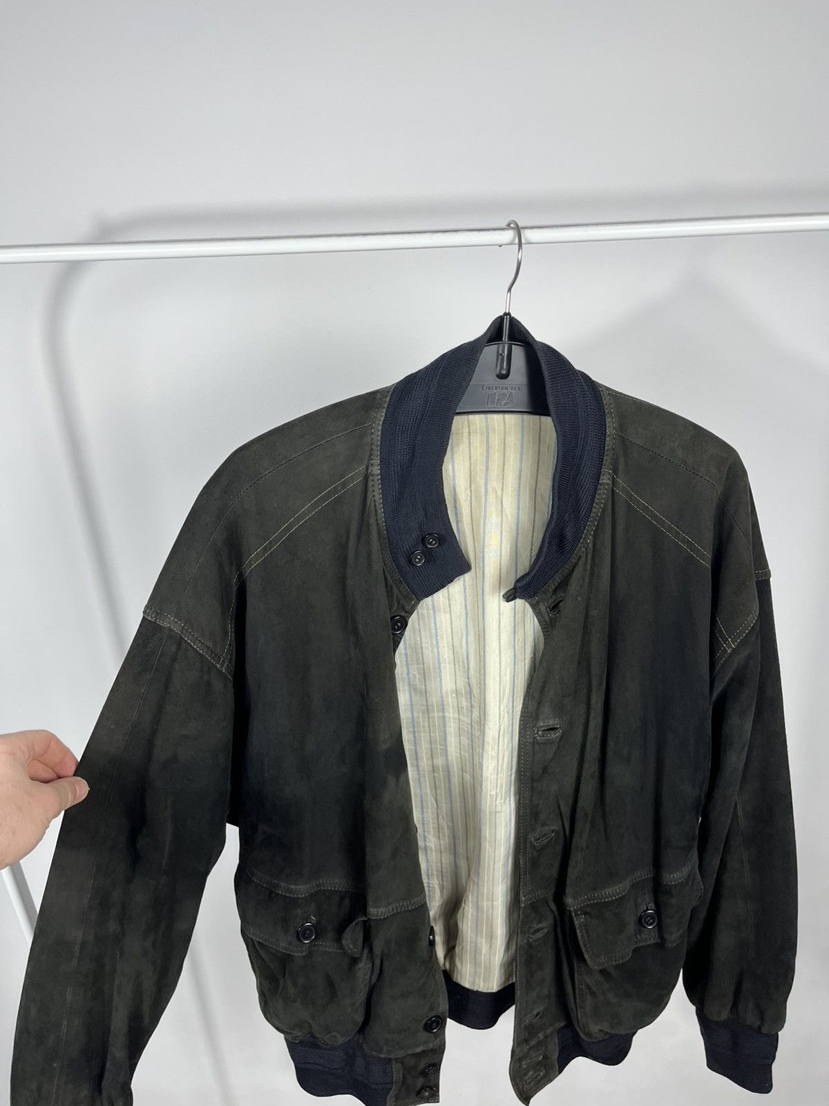 Leather Vintage Distressed Suede Bomber Jacket Size 50 Size US M / EU 48-50 / 2 - 13 Thumbnail