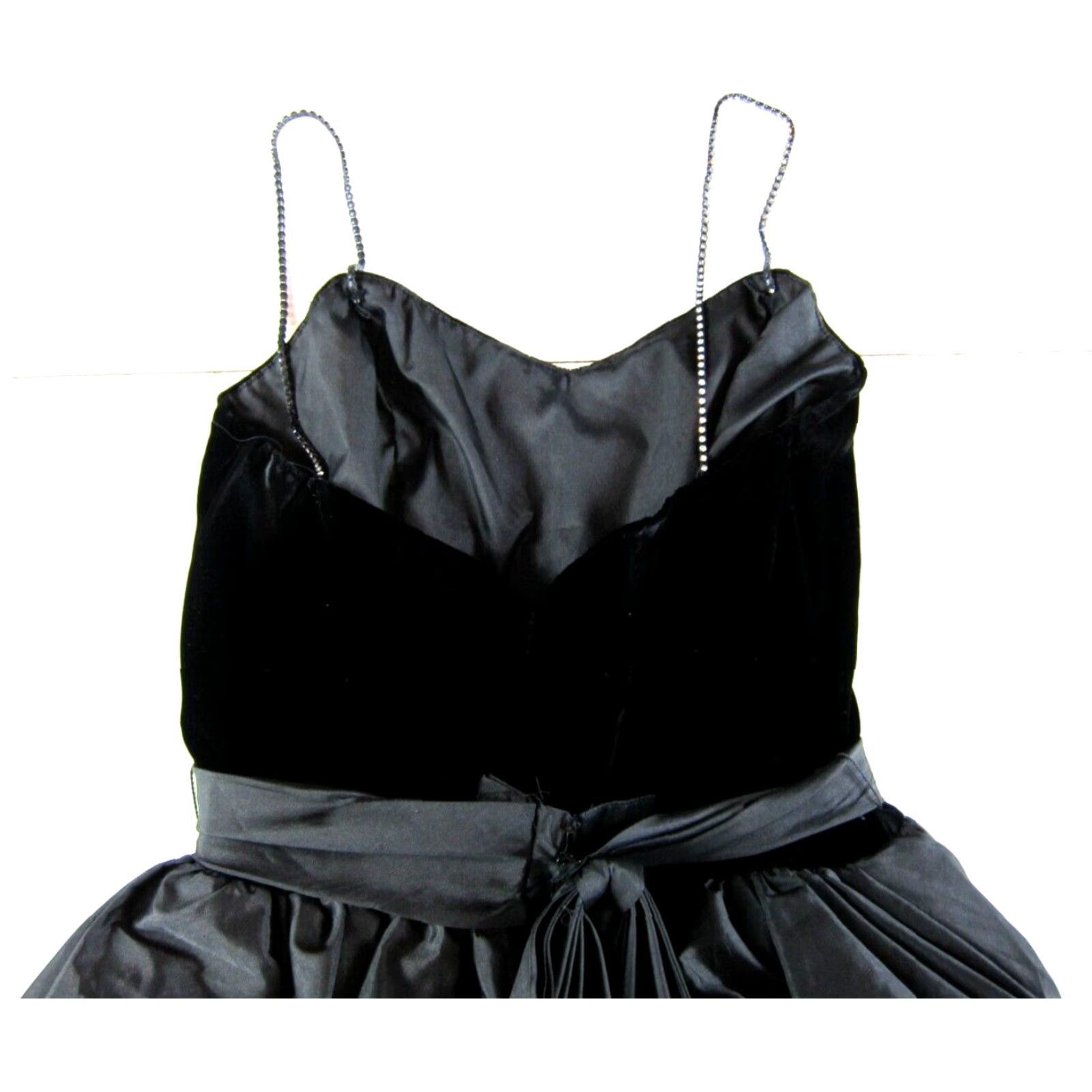 Velvet VTG Christa New York Black Velvet Satin Diamond Puff Midi Party Cocktail Dress M Size M / US 6-8 / IT 42-44 - 5 Thumbnail