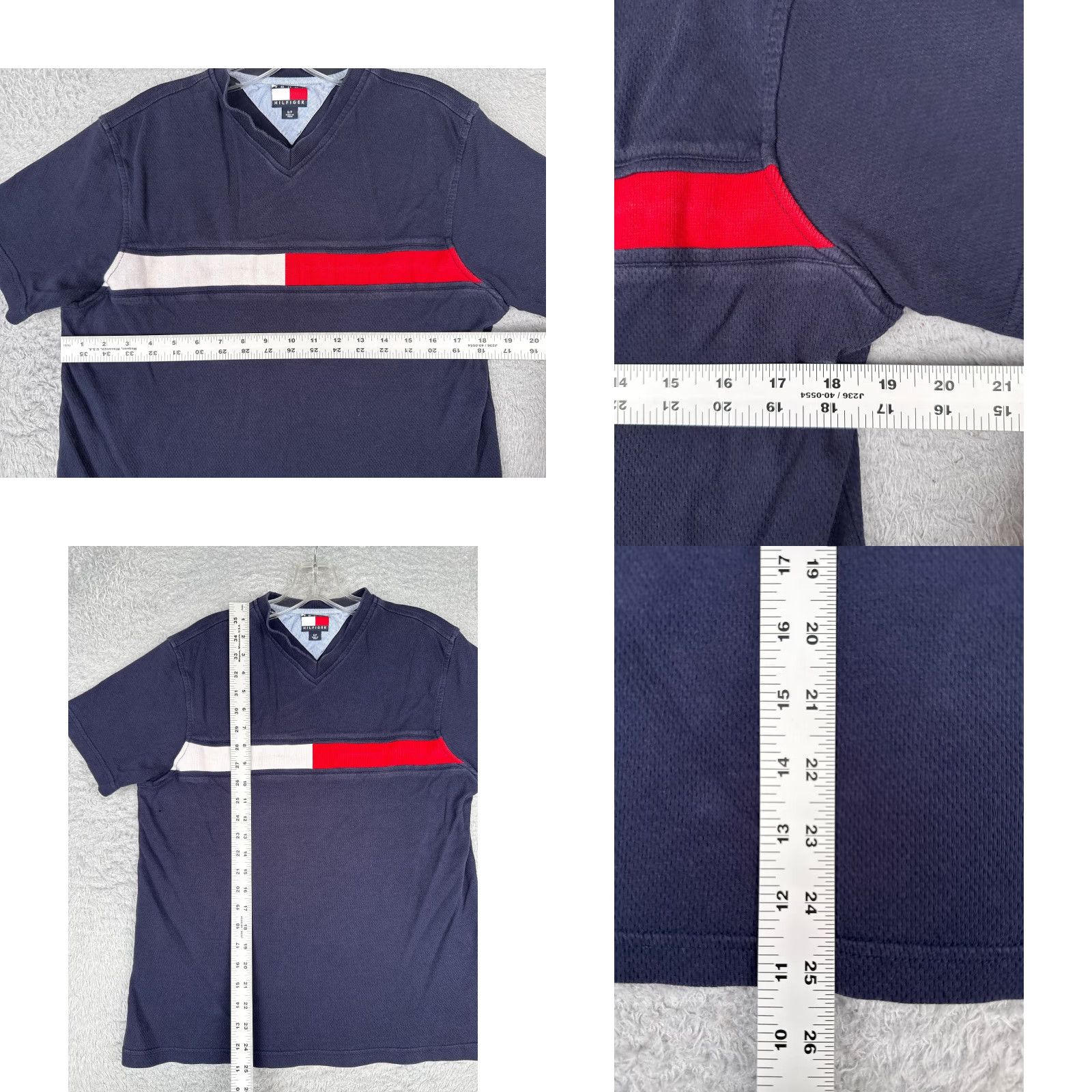 Tommy Hilfiger Tommy Hilfiger Shirt Adult Small Blue Short Sleeve V-Neck 100% Cotton Size US L / EU 52-54 / 3 - 8 Thumbnail