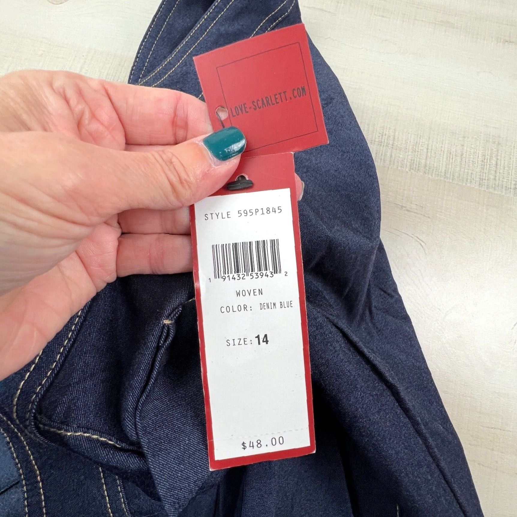 Vintage Love Scarlett Womens Dark Blue Wide Leg Jeans 14 Medium Wash Cotton Blend New Size 36" / US 14 / IT 50 - 7 Thumbnail