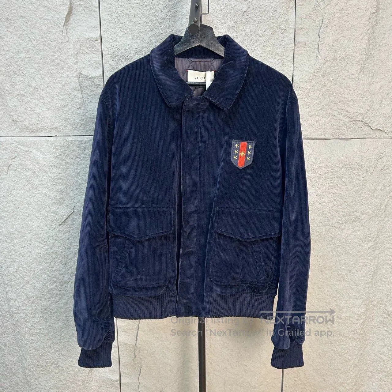 Gucci gucci navy corduroy bee embroidered jacket. Size US L / EU 52-54 / 3 - 1 Thumbnail