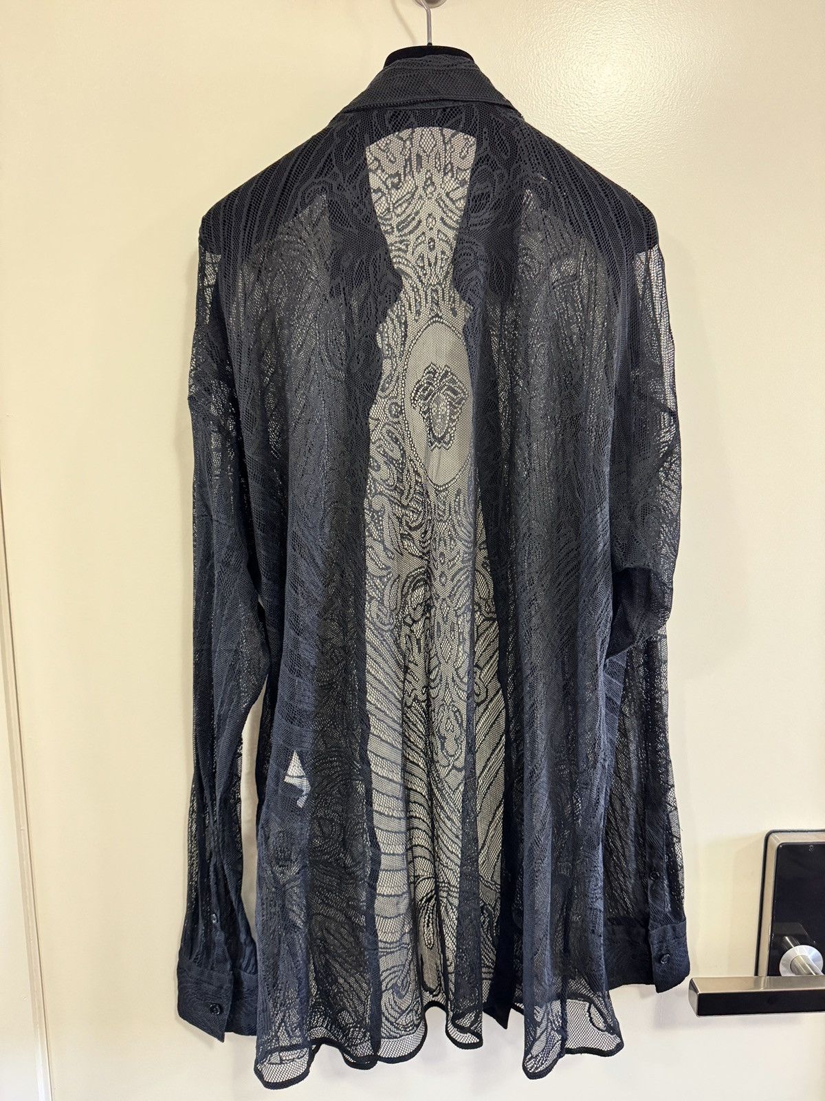 Versace SS12 Runway Lace Shirt Black Medusa French Lace Sheer 38 Size US M / EU 48-50 / 2 - 15 Thumbnail