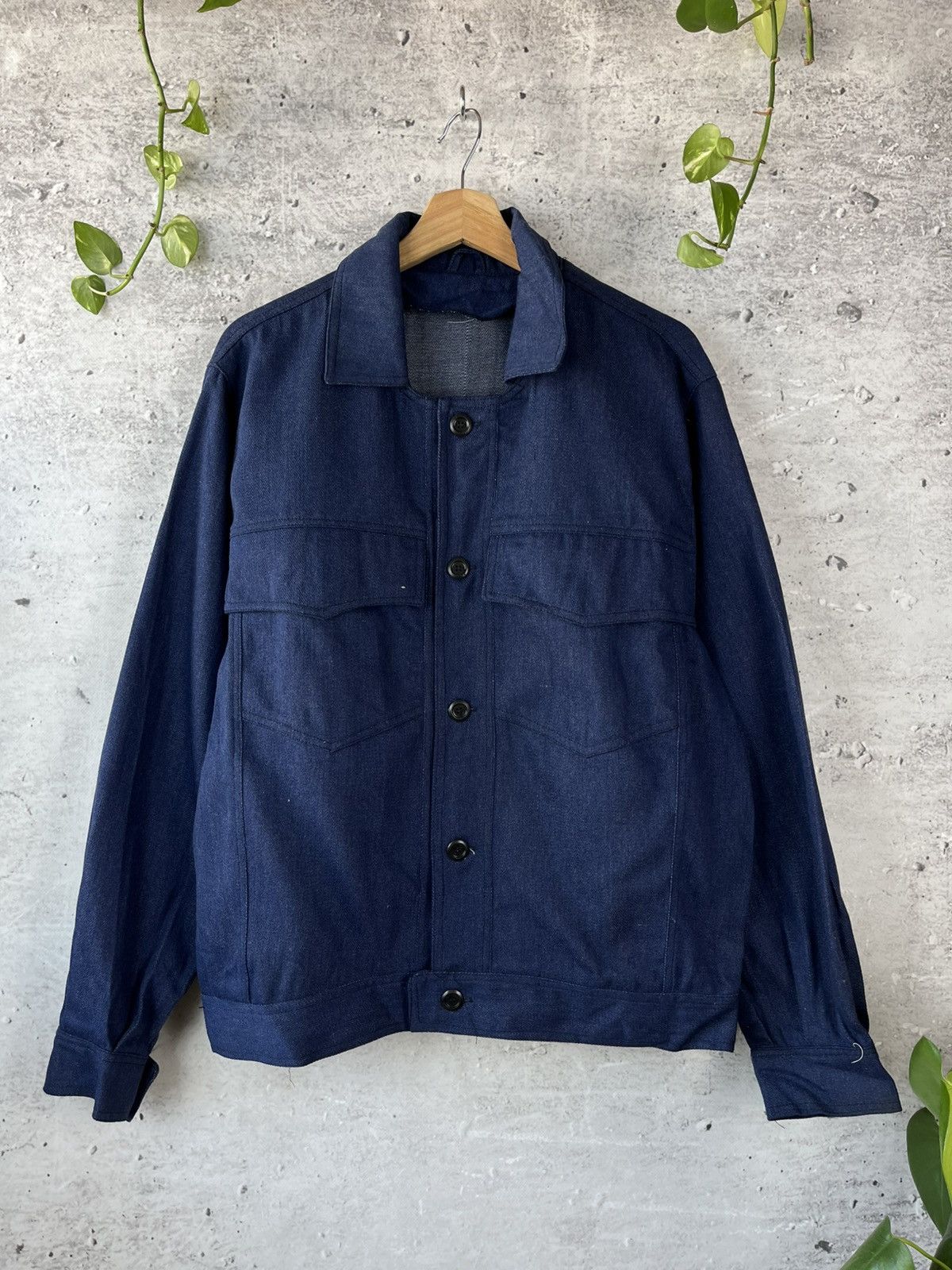 Le Laboureur × Vintage Vintage French Workwear Indigo Jacket Sanfor Lutteurs Size US L / EU 52-54 / 3 - 5 Thumbnail