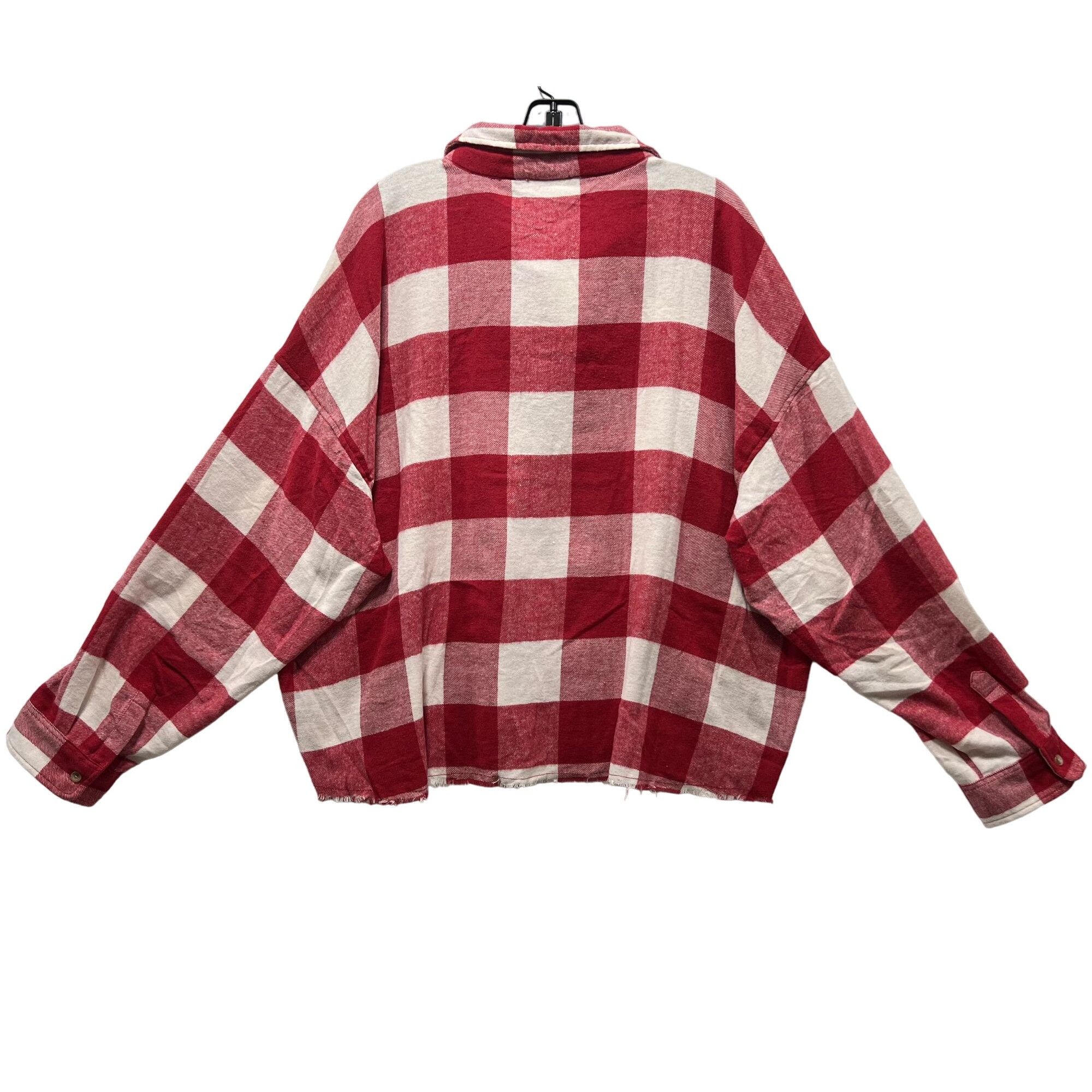 Other Rue + - Women's Long Sleeve Plaid Shirt - Red/White - 3X Size 3XL / US 20-22 - 2 Thumbnail