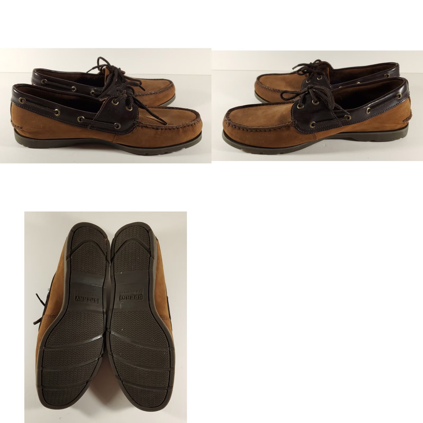 Sperry Sperry Top-Siders Suede Leather Two-Tone Brown Loafers Mens 12 Size US 12 / EU 45 - 8 Thumbnail