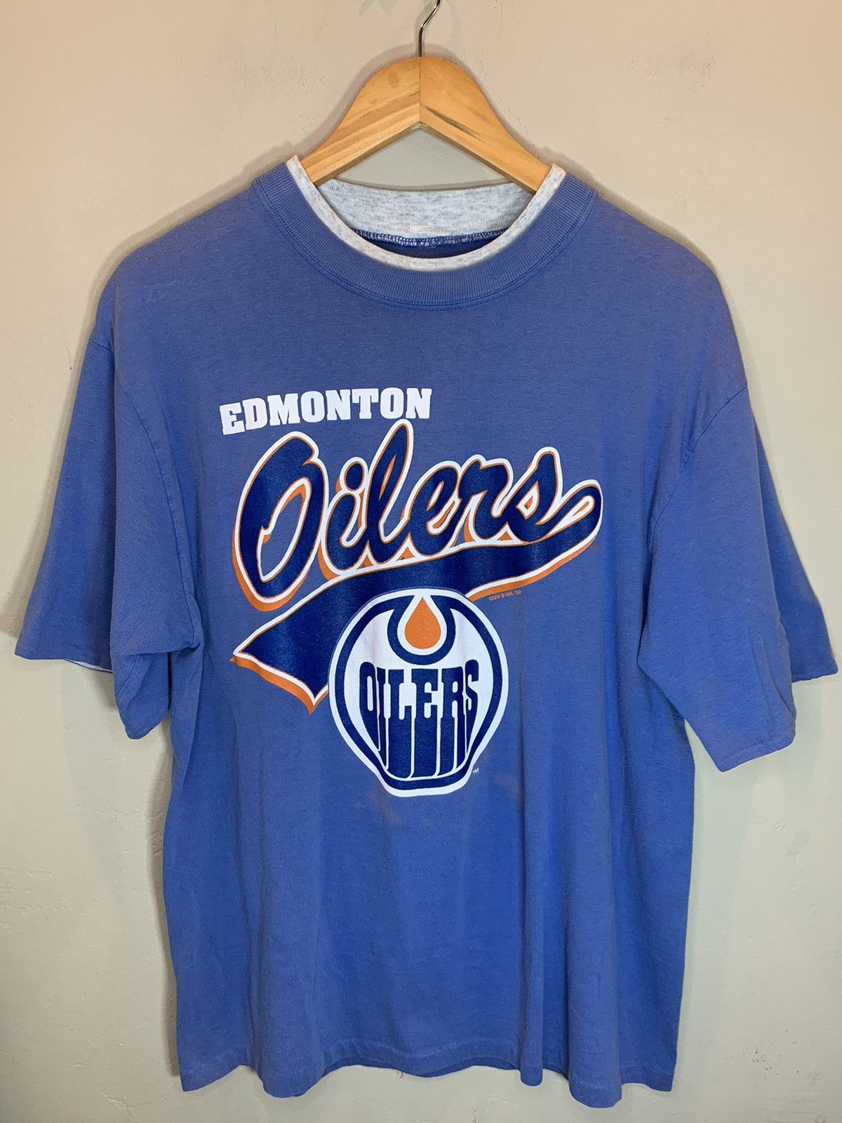 NHL *RARE* Vintage 80’s Edmonton Oilers NHL Hockey Layered Shirt Size US L / EU 52-54 / 3 - 1 Thumbnail