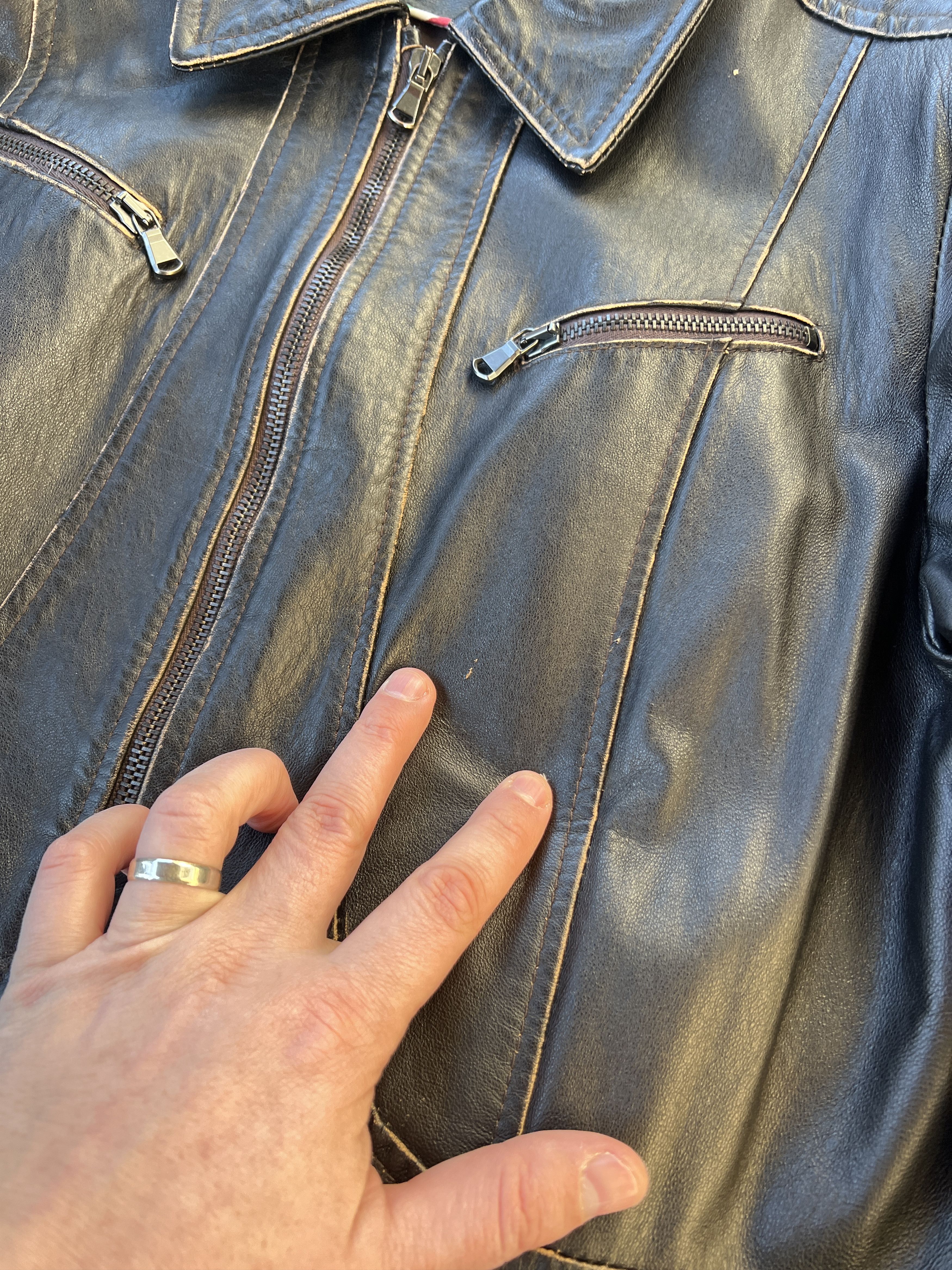 Vintage Moda Pelle Vintage Leather Jacket Size L / US 10 / IT 46 - 3 Thumbnail