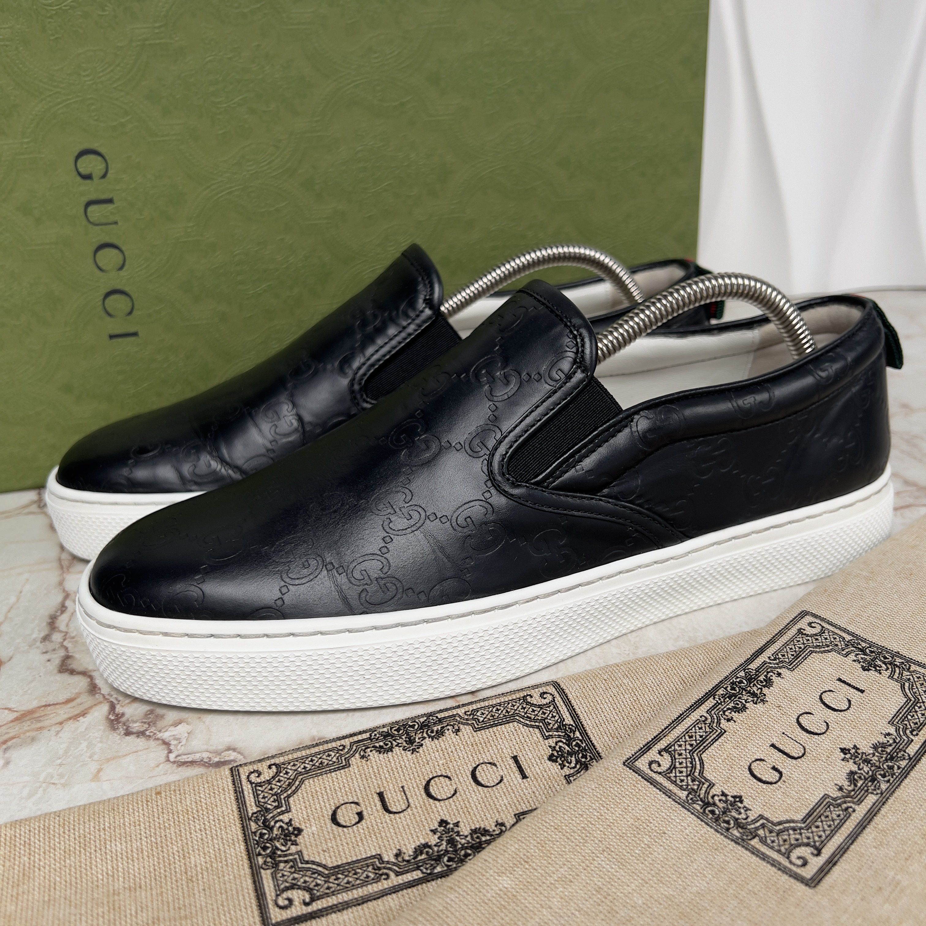 Gucci Dublin GG Guccissima Sneakers Slip On Leather Size US 8 / EU 41 - 1 Thumbnail