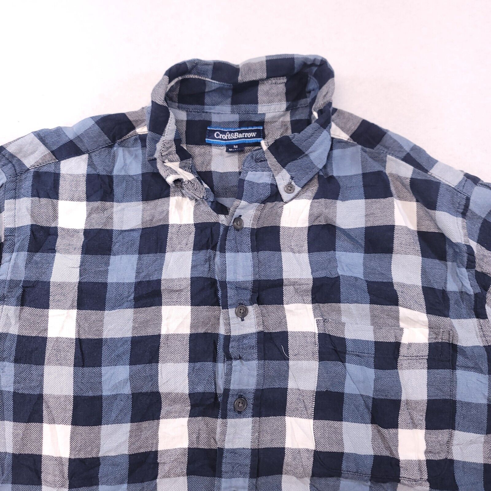 Croft & Barrow Croft & Barrow Gingham Flannel Shirt Mens Size Medium M Blue Size US M / EU 48-50 / 2 - 1 Thumbnail