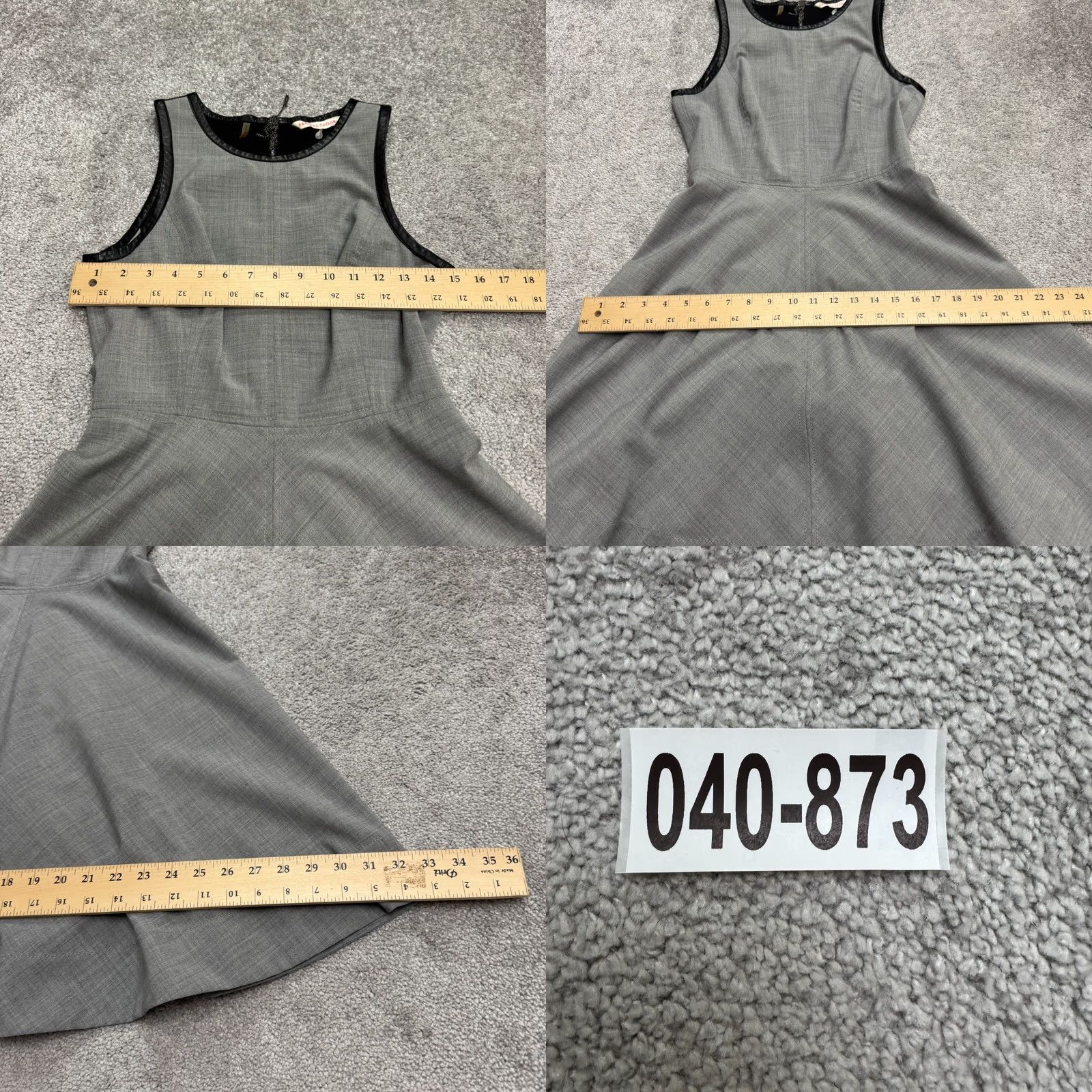 Rebecca Taylor Rebecca Taylor Wool Blend Leather Trim A-Line Fit & Flare Mini Dress Women XL Blue Colorblock Sleeveless Strappy Sleeve Size XL / US 12-14 / IT 48-50 - 9 Thumbnail