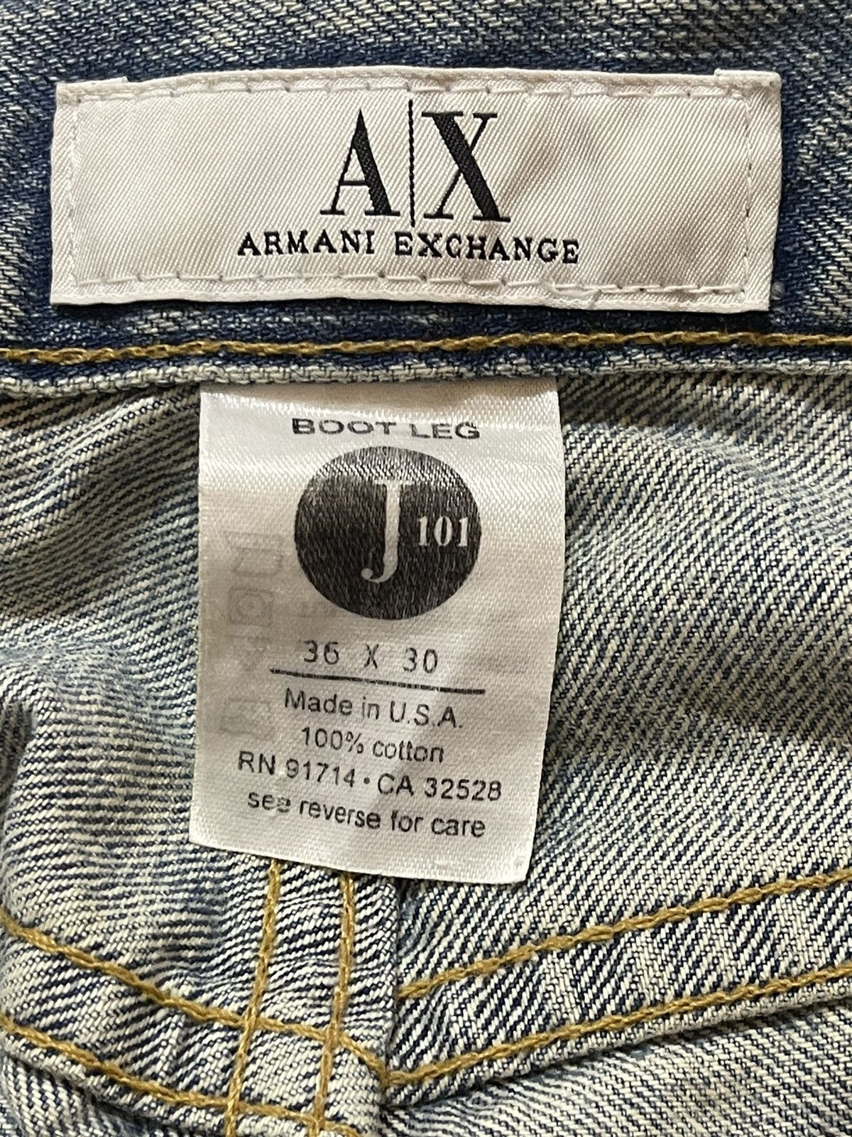 Armani Exchange Vintage Armani Exchange Faded Wash Distress Baggy Jeans Size US 36 / EU 52 - 10 Thumbnail