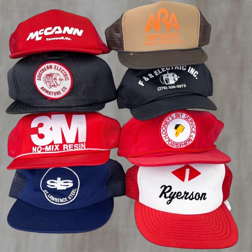Vintage Trucker Hat Lot Mens Adjustable Mesh Back 80s 90s Y2K USA