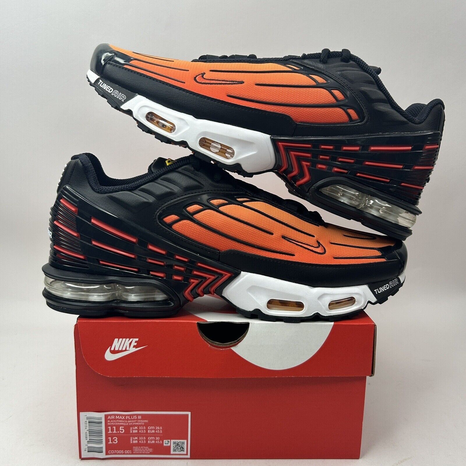Nike Nike Air Max Plus III 3 “Black Orange Tiger" 2023 Size US 11.5 / EU 44-45 - 1 Thumbnail