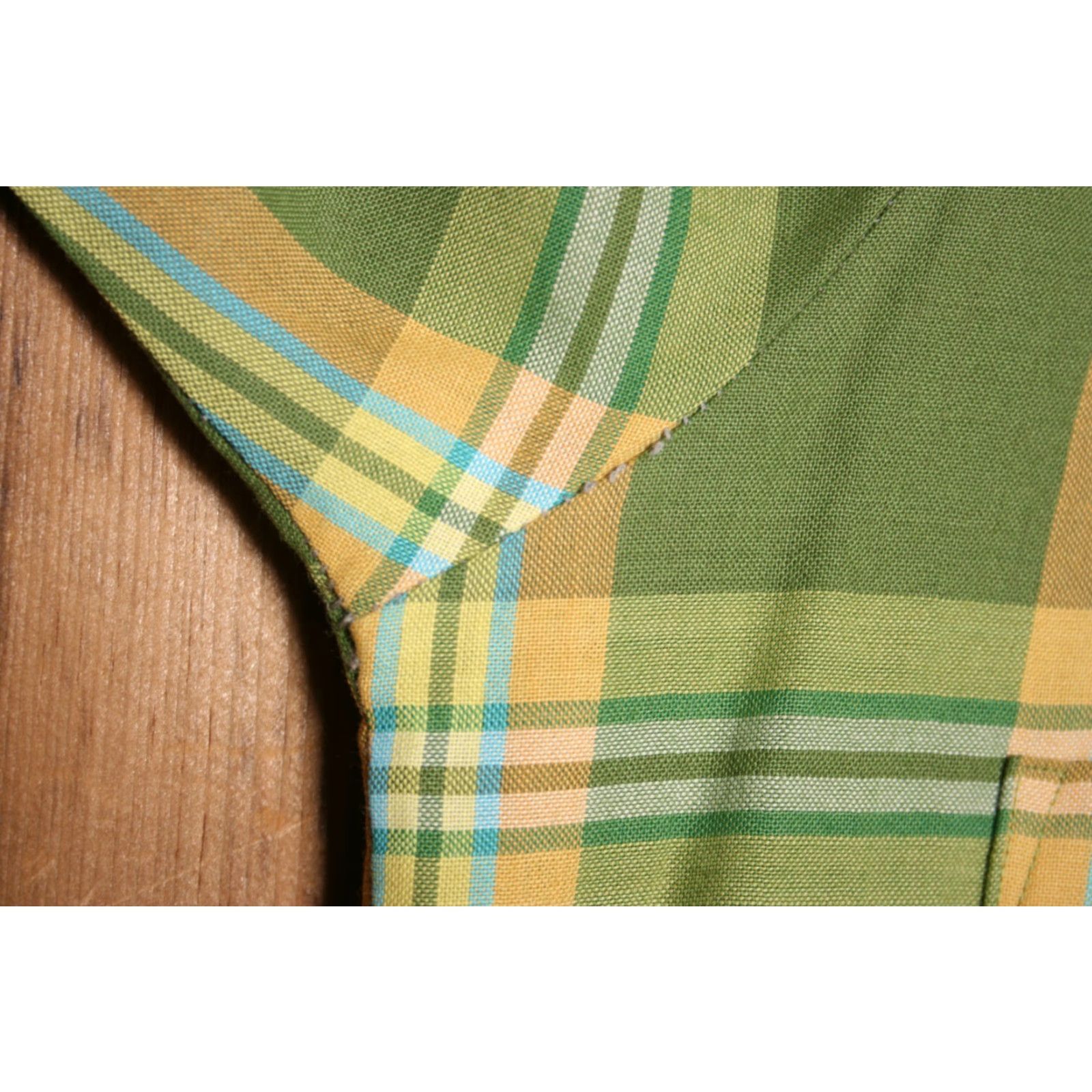 Vintage VINTAGE Brent Shirt Mens S Plaid Windowpane 60s Green Blue Yellow Button-Up Collar" Size US S / EU 44-46 / 1 - 5 Thumbnail