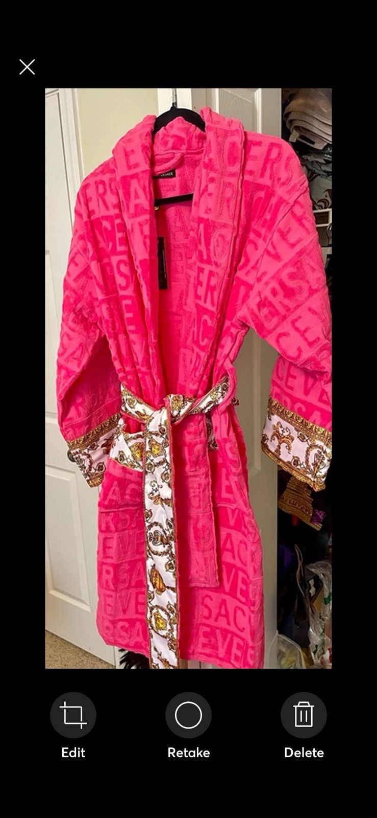 Versace Versace Medusa Baroque Plush Bath Robe Pink Gold Large NWT Size ONE SIZE - 1 Thumbnail