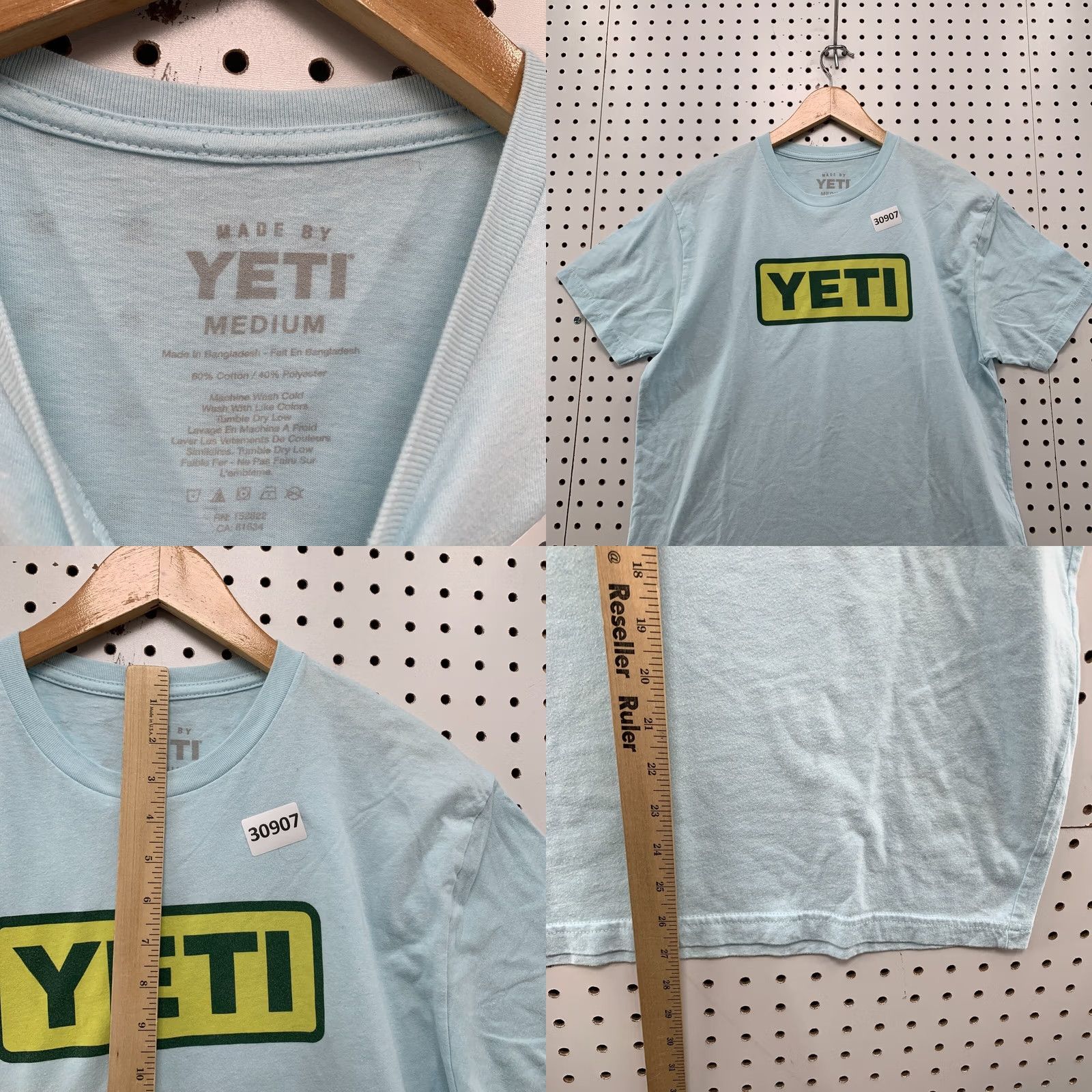 Yeti Yeti Shirt Mens Medium Sky Blue Yellow Spellout Outdoors Nature 20X27 Size US M / EU 48-50 / 2 - 8 Thumbnail