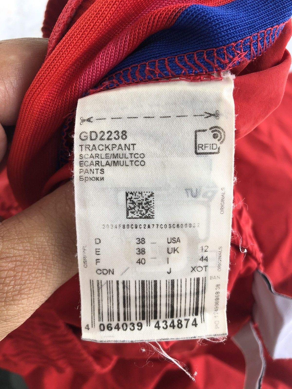 Adidas Vintage Adidas Trefoil Red jogger pant Size US 29 - 8 Thumbnail