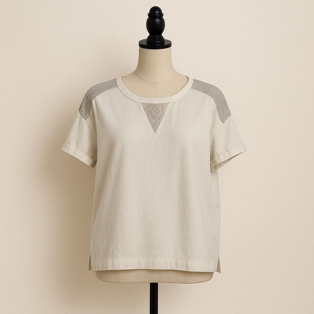 J.Crew J.Crew White Lace Detail Blouse | Size S | Short Sleeve Ligh Size S / US 4 / IT 40 - 1 Thumbnail