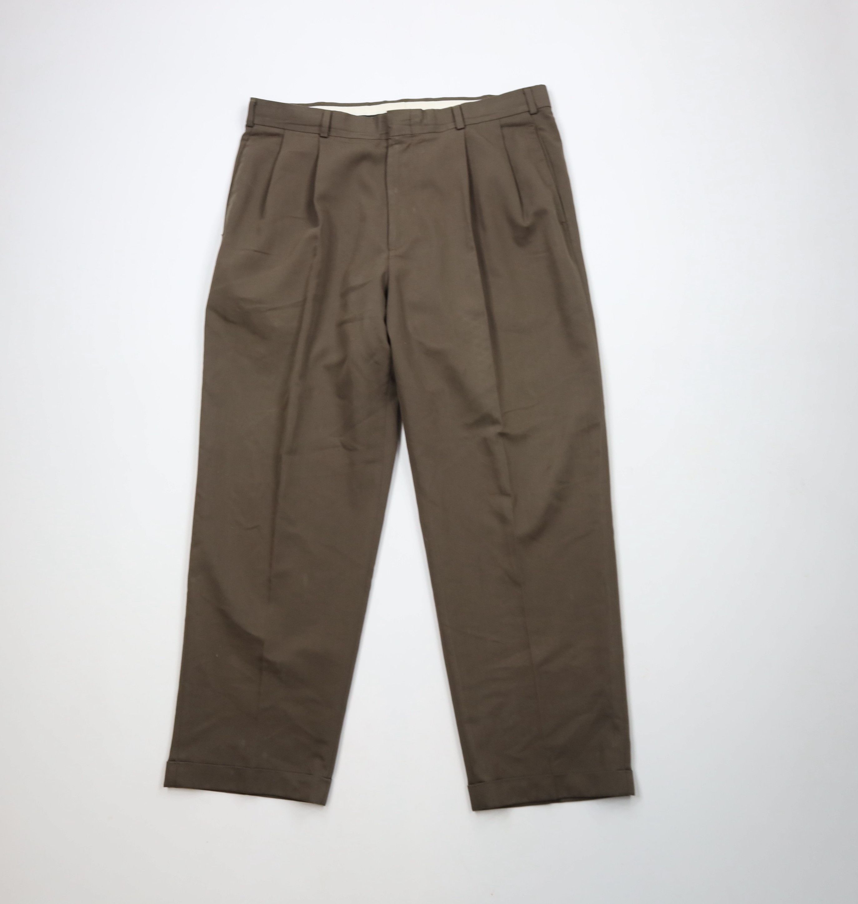 Levi's × Vintage Vintage 90s Levis Wide Leg Pleated Chino Pants Brown USA Size US 36 / EU 52 - 1 Thumbnail