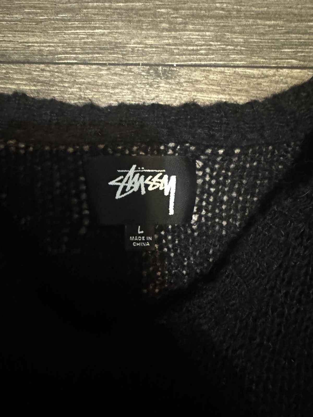 Stussy Stussy Loose Knit Logo Black Size US L / EU 52-54 / 3 - 3 Thumbnail