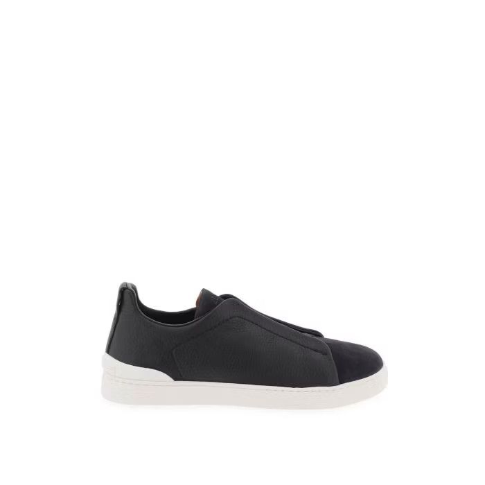 image of Z Zegna O1S22I1N0524 Triple Slip Sneakers In Blue, Men's (Size 11)