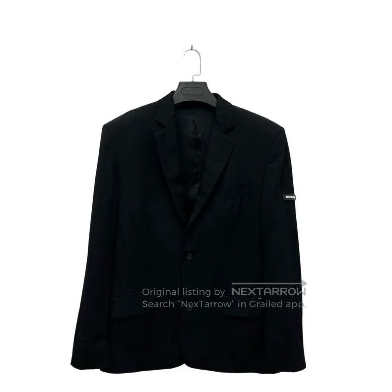 Balenciaga Balenciaga Black Sleeve Logo Blazer Size XXS / US 00 / IT 34 - 1 Thumbnail