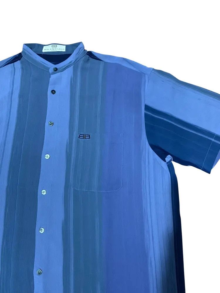 Balenciaga Vintage Balenciaga mandarin crinkle shirt Size US XL / EU 56 / 4 - 2 Thumbnail