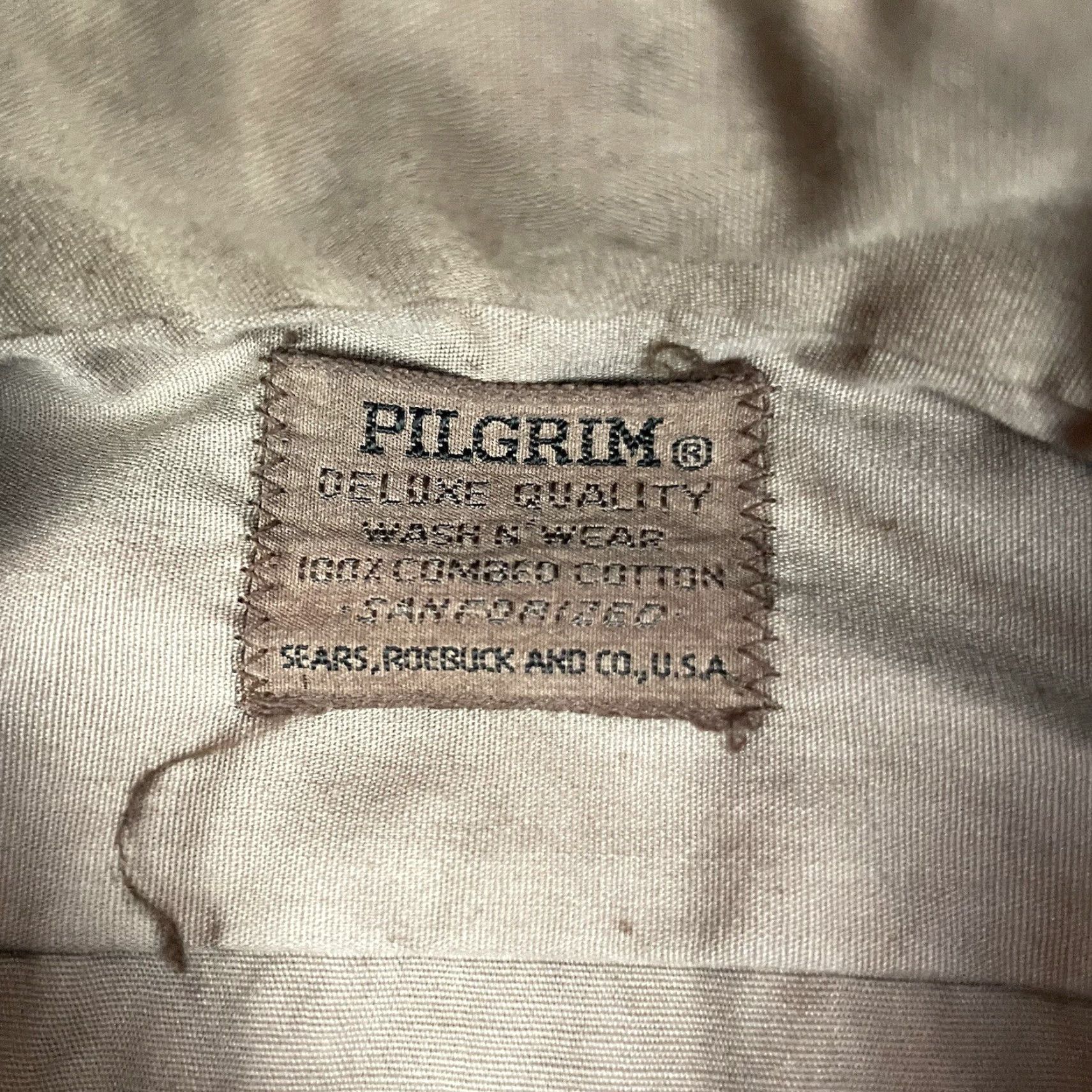 Vintage VINTAGE Pilgrim Shirt Adult XL Brown Sears Dyed Distressed Button Faded Cotton Western Rockabilly Long Sleeve 1961 Mens/Unisex Size US XL / EU 56 / 4 - 5 Thumbnail