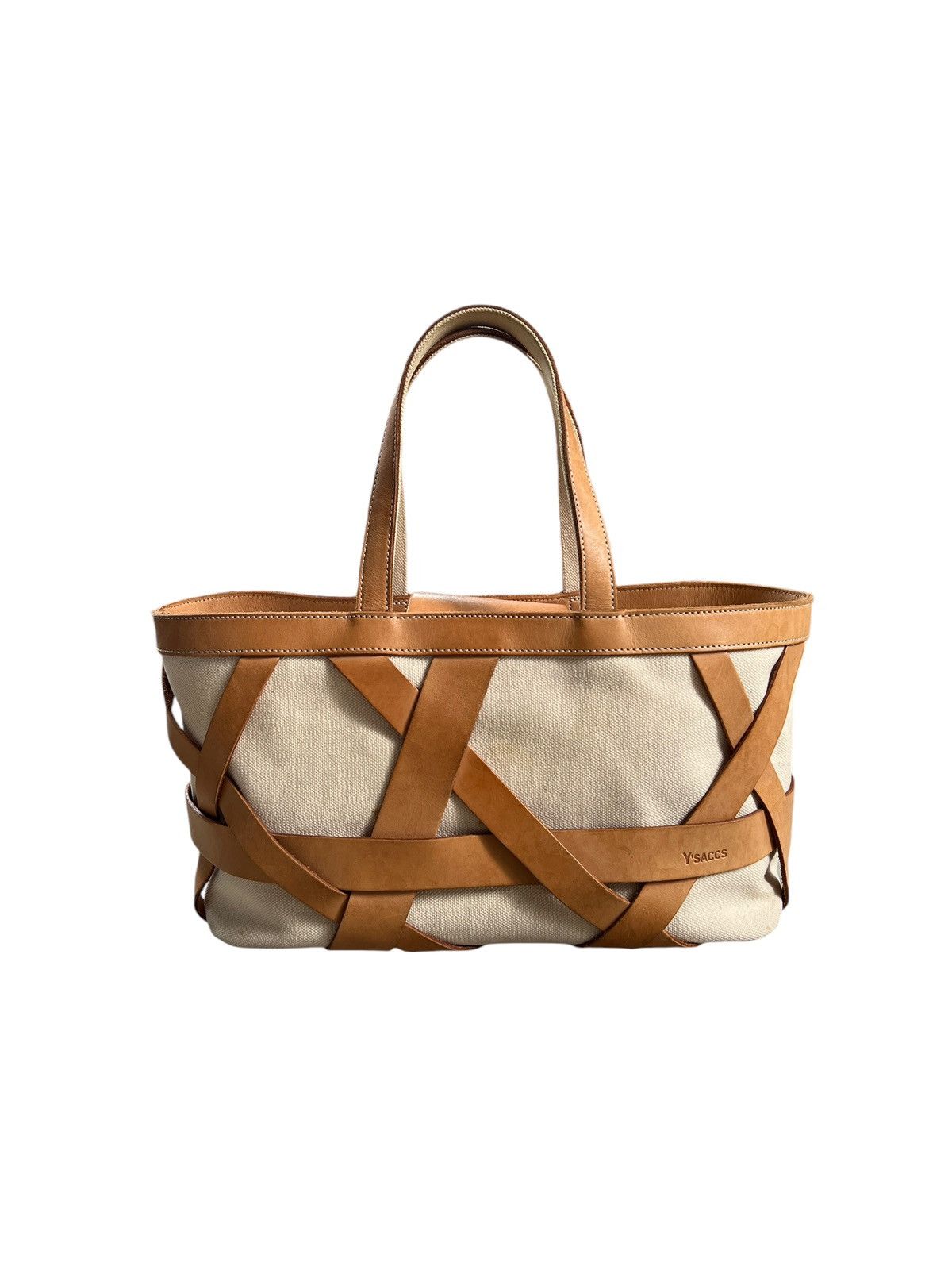 Yohji Yamamoto 1990 Yohji Yamamoto Y’SACCS Heavy Canvas + Leather Handbag Size ONE SIZE - 2 Thumbnail