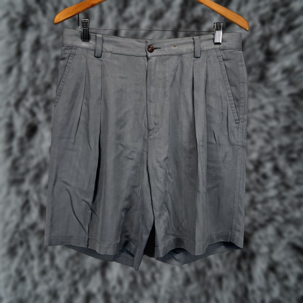 Tommy Bahama Tommy Bahama Men’s 100% Silk Shorts Size 33 Gray Pleated GUC Sz Grey Chino Regular Silk Size US 33 - 1 Thumbnail