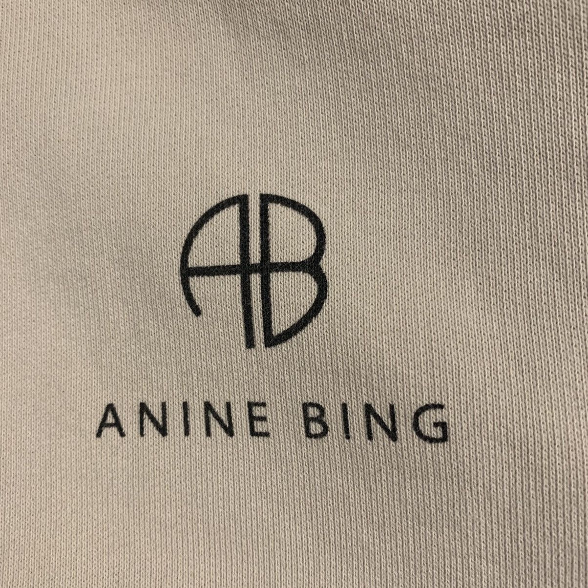Anine Bing Anine Bing Aiden Monogram Hoodie – Stone (Size XS) Size XS / US 0-2 / IT 36-38 - 4 Thumbnail
