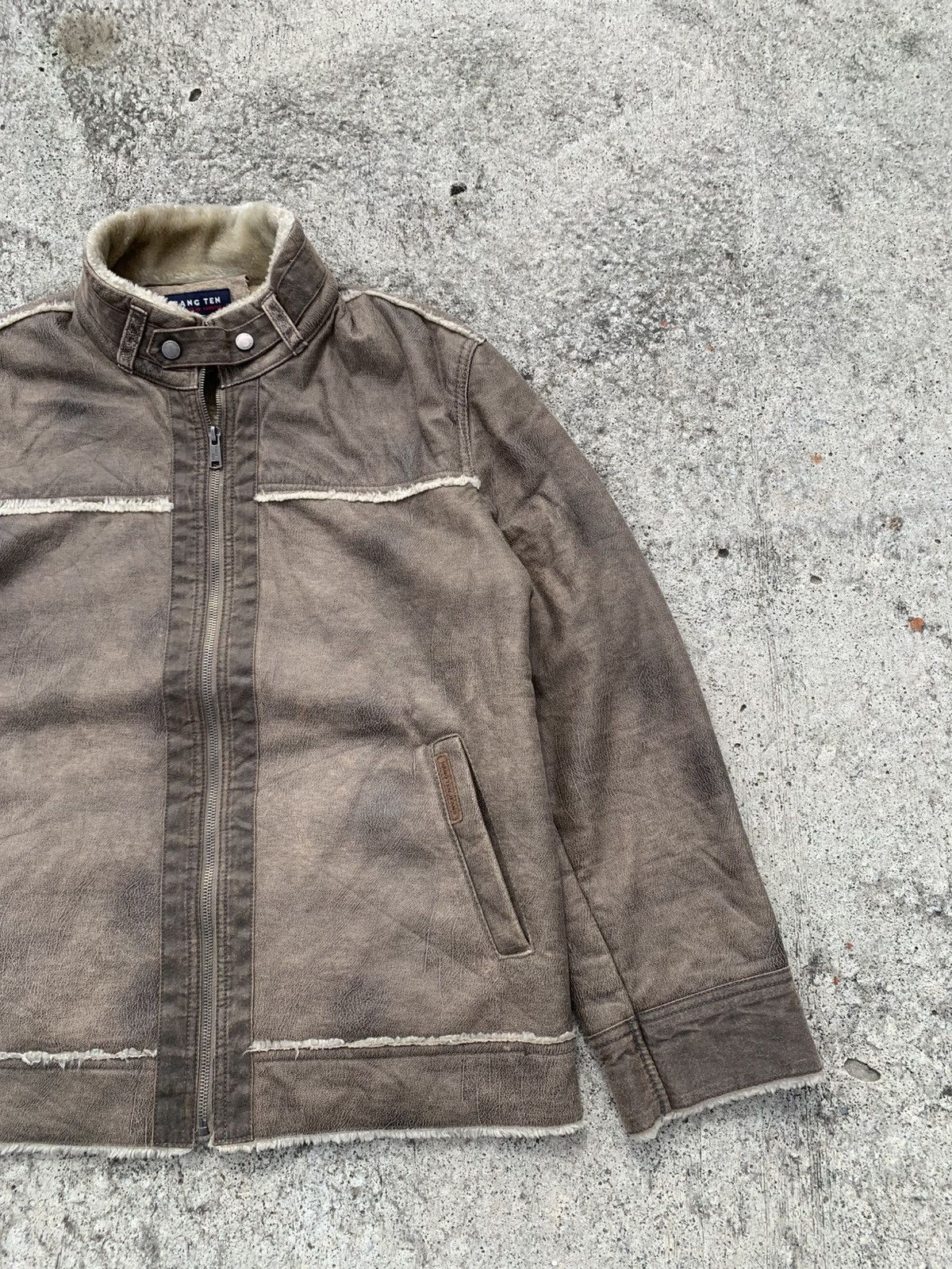 Hang Ten Hang Ten Leather Fur Jacket Size US L / EU 52-54 / 3 - 9 Thumbnail
